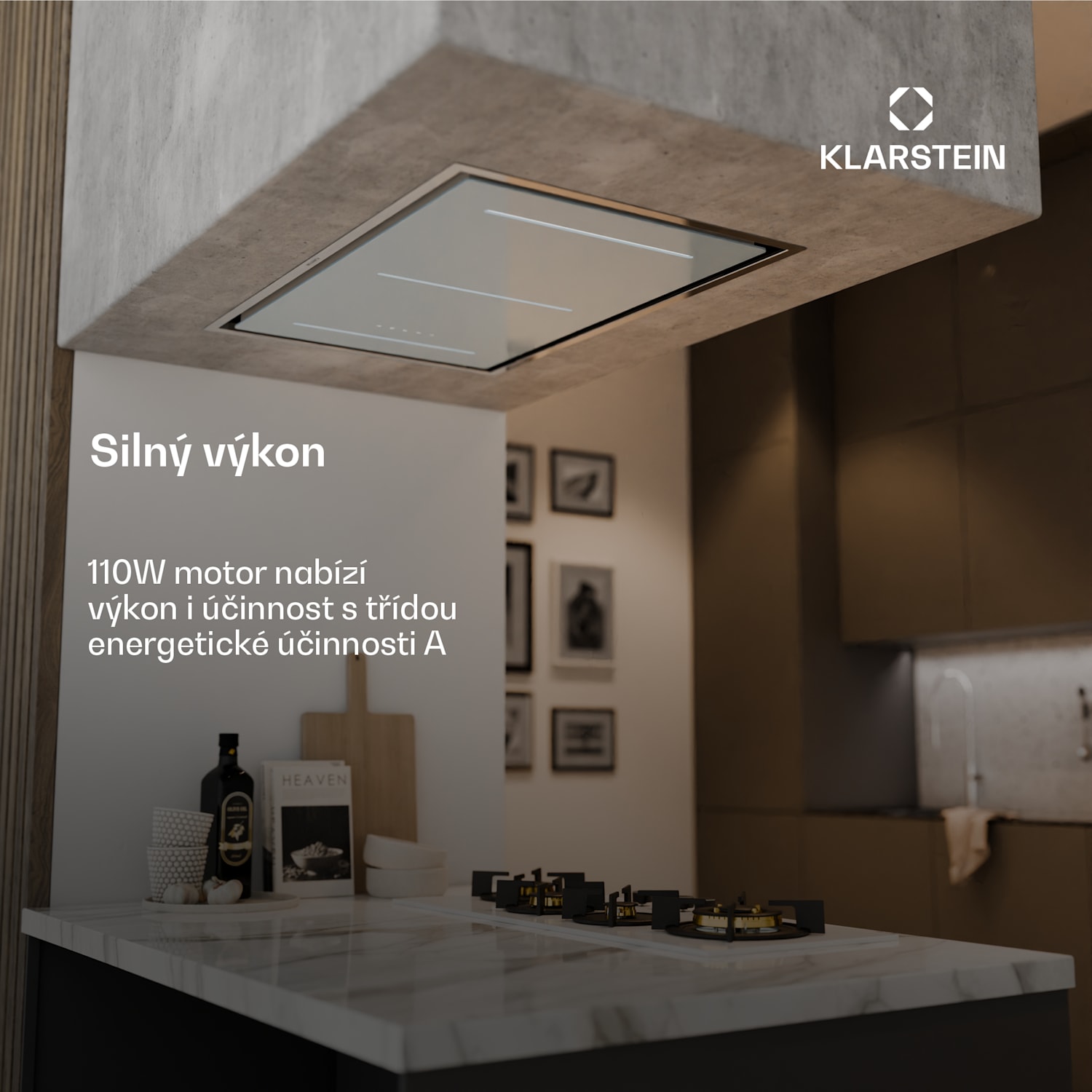 Digestoř LuxeAir, 90 cm, WLAN + Bluetooth, LED, 750 m³/h, odtah/recirkulace, EEC: A 90 cm