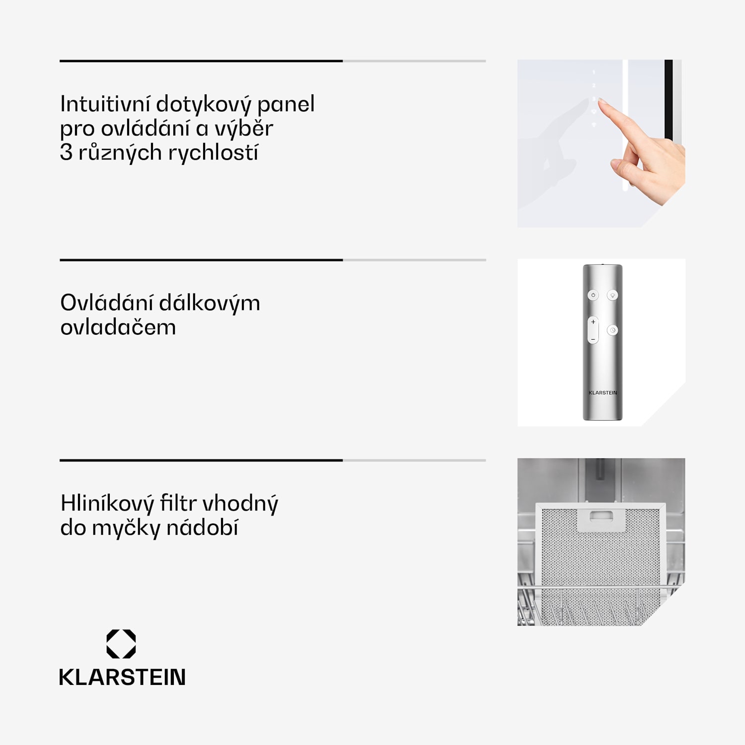Digestoř LuxeAir, 90 cm, WLAN + Bluetooth, LED, 750 m³/h, odtah/recirkulace, EEC: A 90 cm