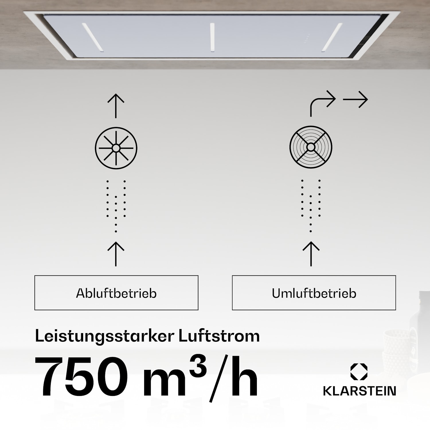 LuxeAir Hotte aspirante | 90 cm | WiFi + Bluetooth | LED | 750 m³/h | Évacuation/circulation de l'air | CEE : A 90 cm