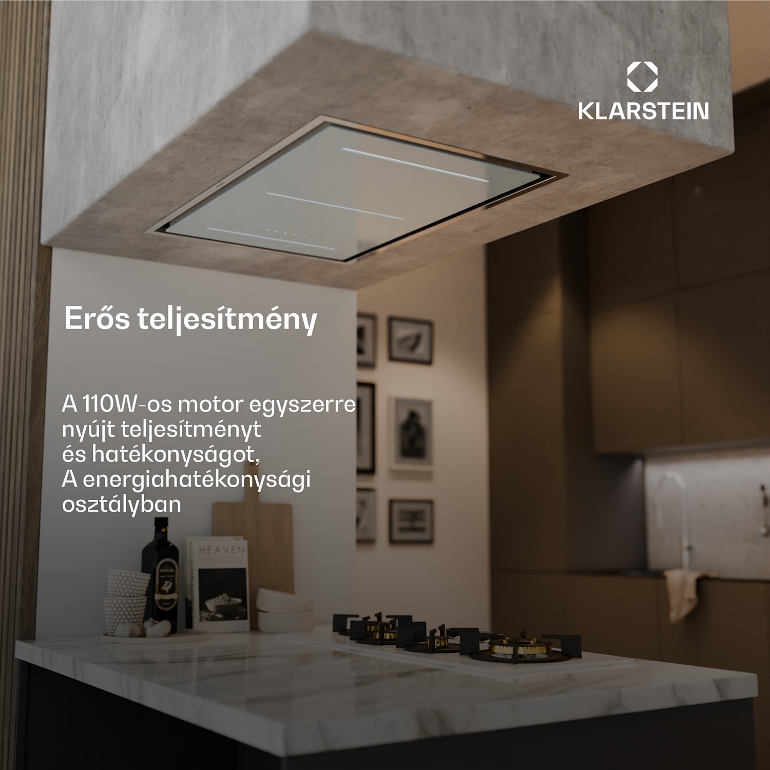 LuxeAir páraelszívó, 90 cm, WLAN + Bluetooth, LED, 750 m³/h, elszívás/recirkuláció, EEC: A 90 cm