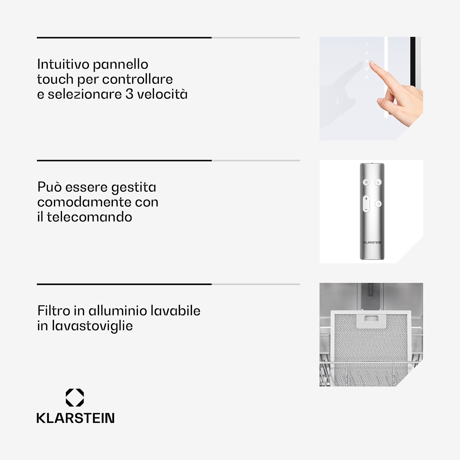 LuxeAir - Cappa aspirante | 90 cm | WiFi + Bluetooth | LED | 750 m³/ora | Scarico/ricircolo | Classe energetica: A 90 cm
