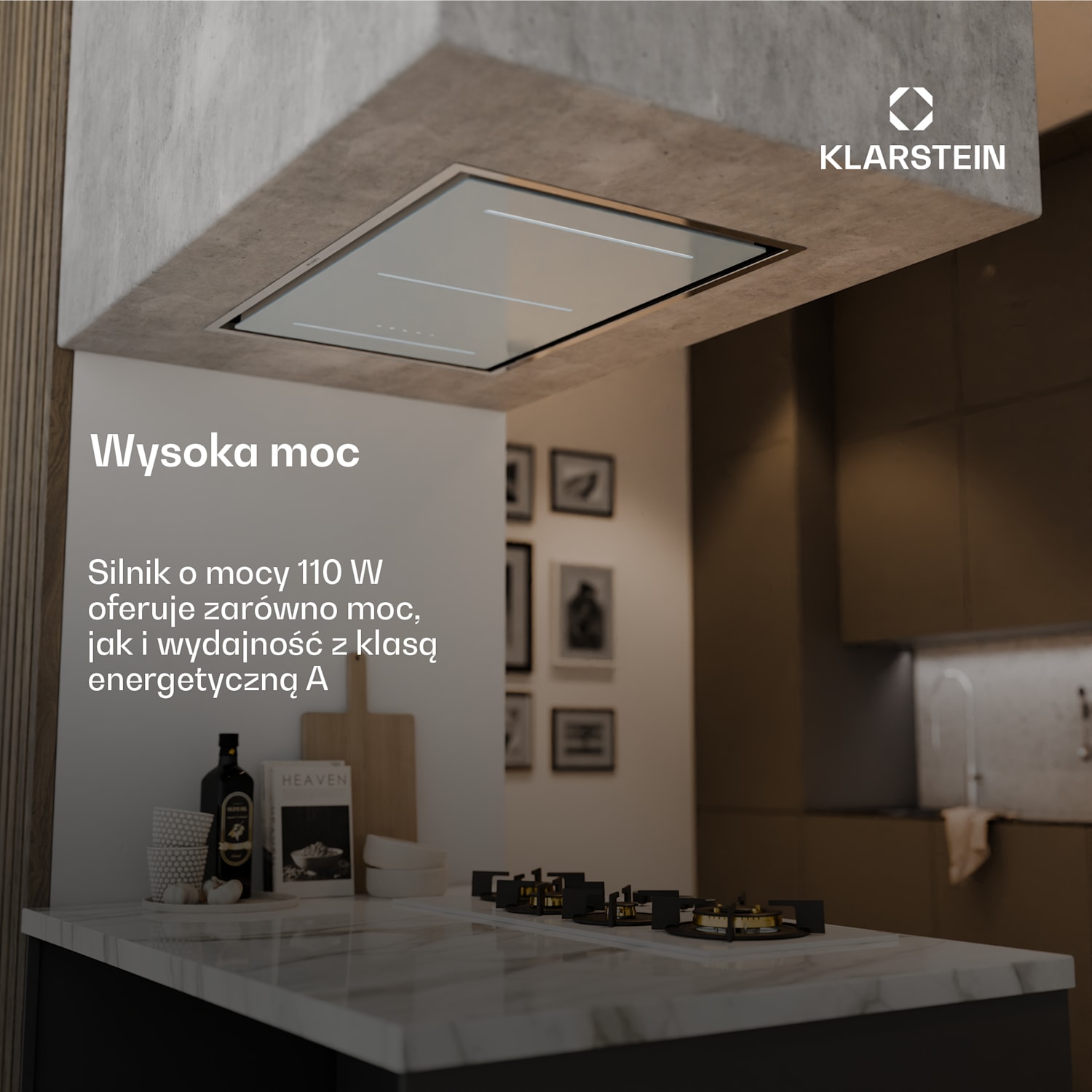 LuxeAir okap sufitowy, 90 cm, Wi-Fi + Bluetooth, LED, 750 m³/h, wyciąg/pochłaniacz, klasa energetyczna A 90 cm