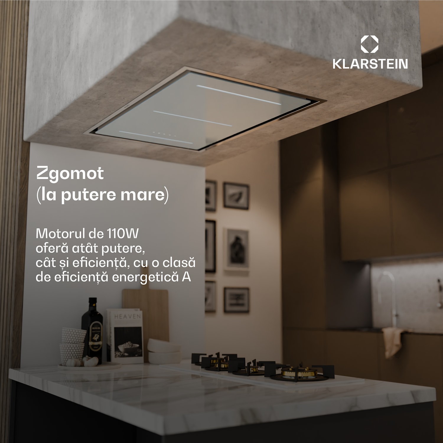 Hota LuxeAir, 90 cm, WLAN + Bluetooth, LED, 750 m³/h, extracție/recirculare, CEE: A 90 cm