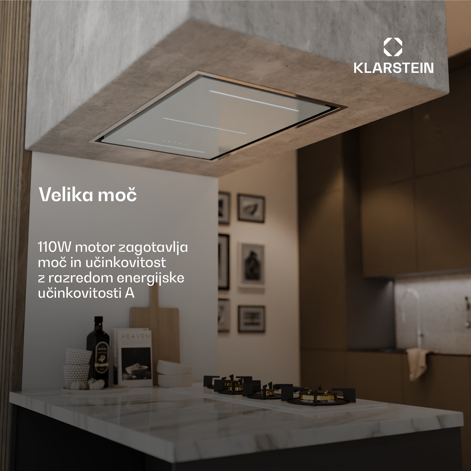 LuxeAir kuhinjska napa, 90 cm, WLAN + Bluetooth, LED, 750 m³/h, odsesavanje/recirkulacija, EEC: A 90 cm