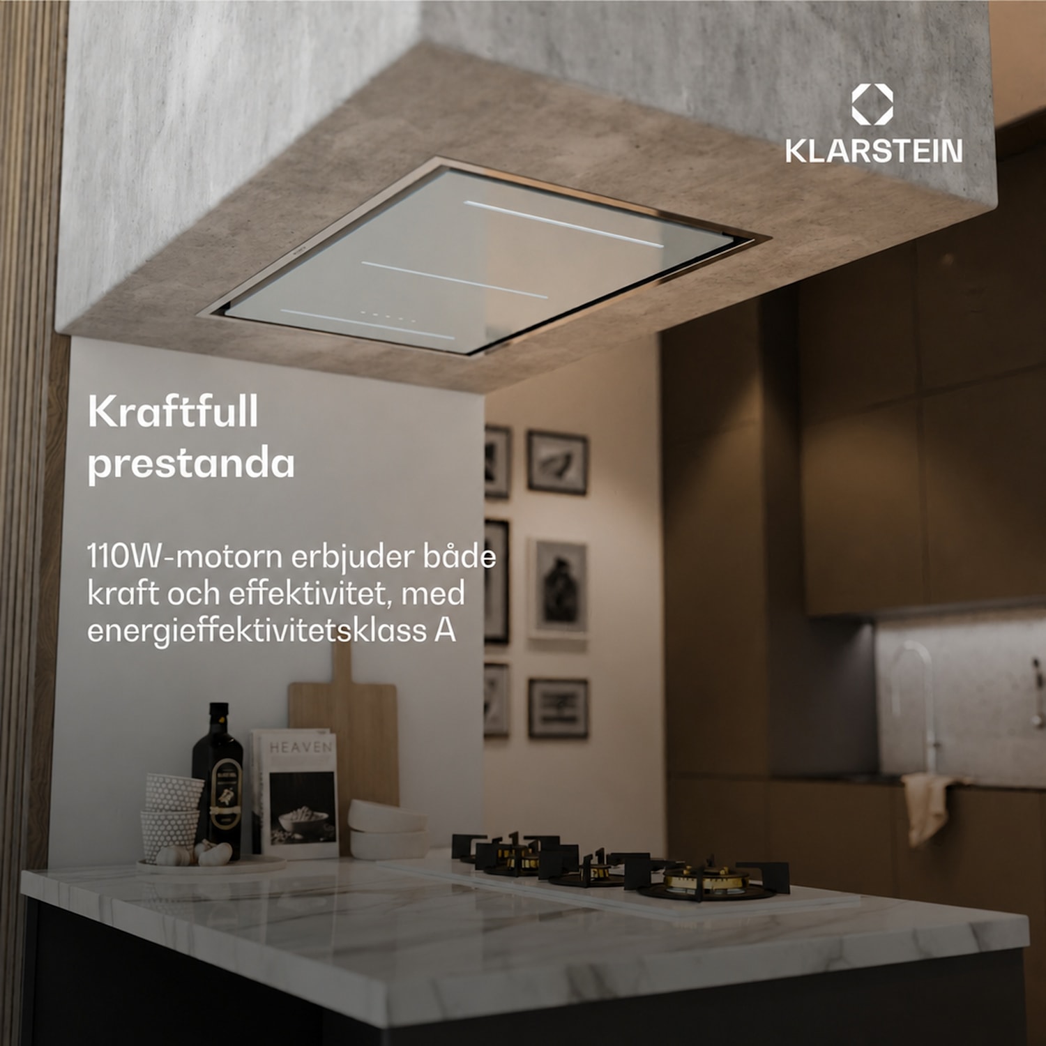 LuxeAir Fläktkåpa | 90 cm | WLAN + Bluetooth | LED | 562 m³/h | frånluft/cirkulationsluft | EEC: A 90 cm