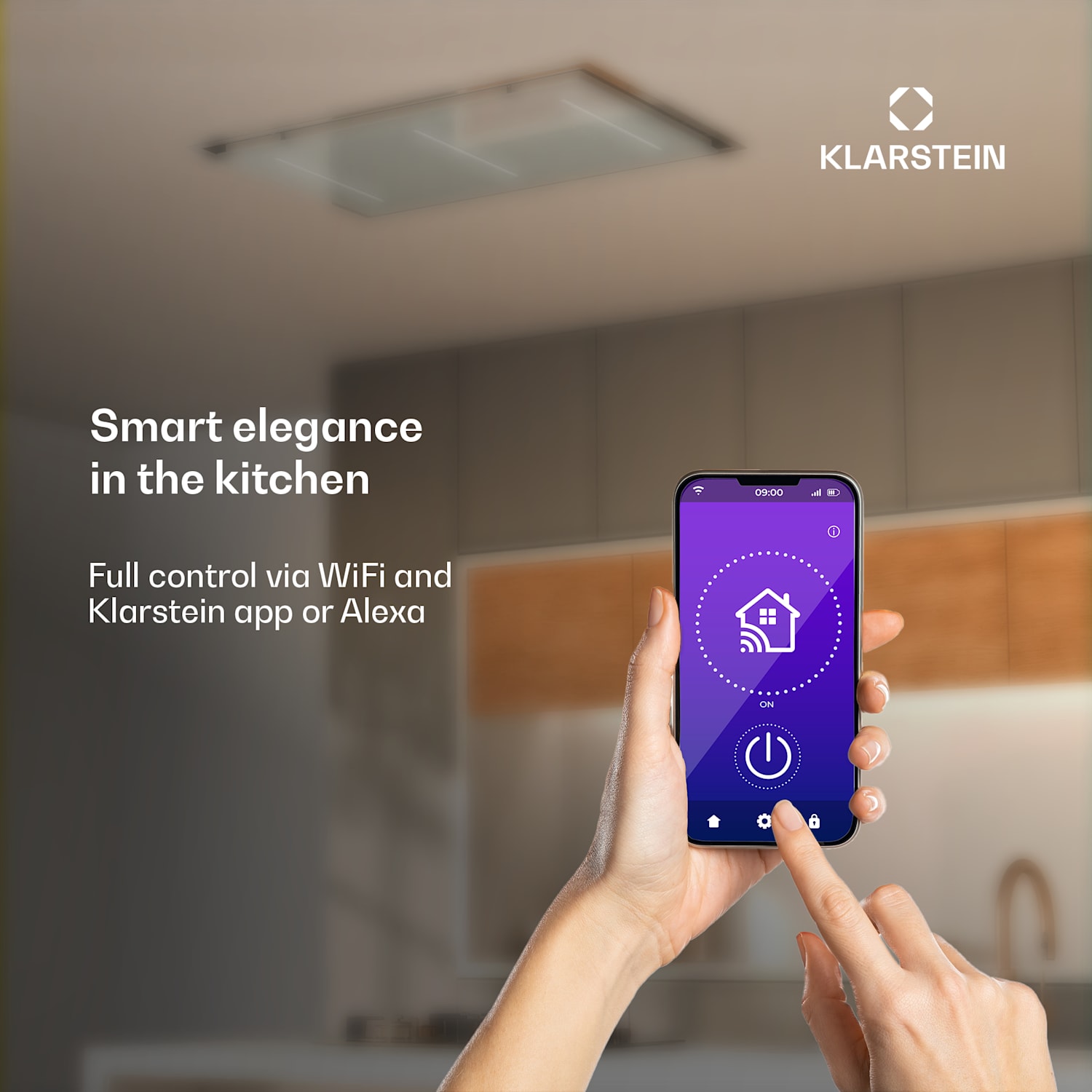 LuxeAir-liesituuletin | 90 cm | WLAN + Bluetooth | LED | 751 m³/h | poistoilma/kiertoilma | energiatehokkuusluokka: A 