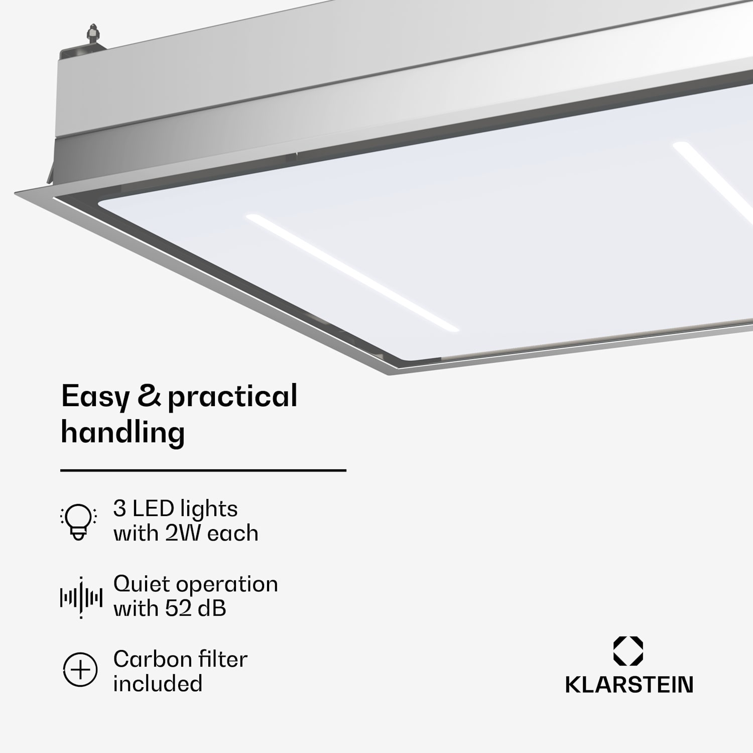 LuxeAir-liesituuletin | 90 cm | WLAN + Bluetooth | LED | 751 m³/h | poistoilma/kiertoilma | energiatehokkuusluokka: A 