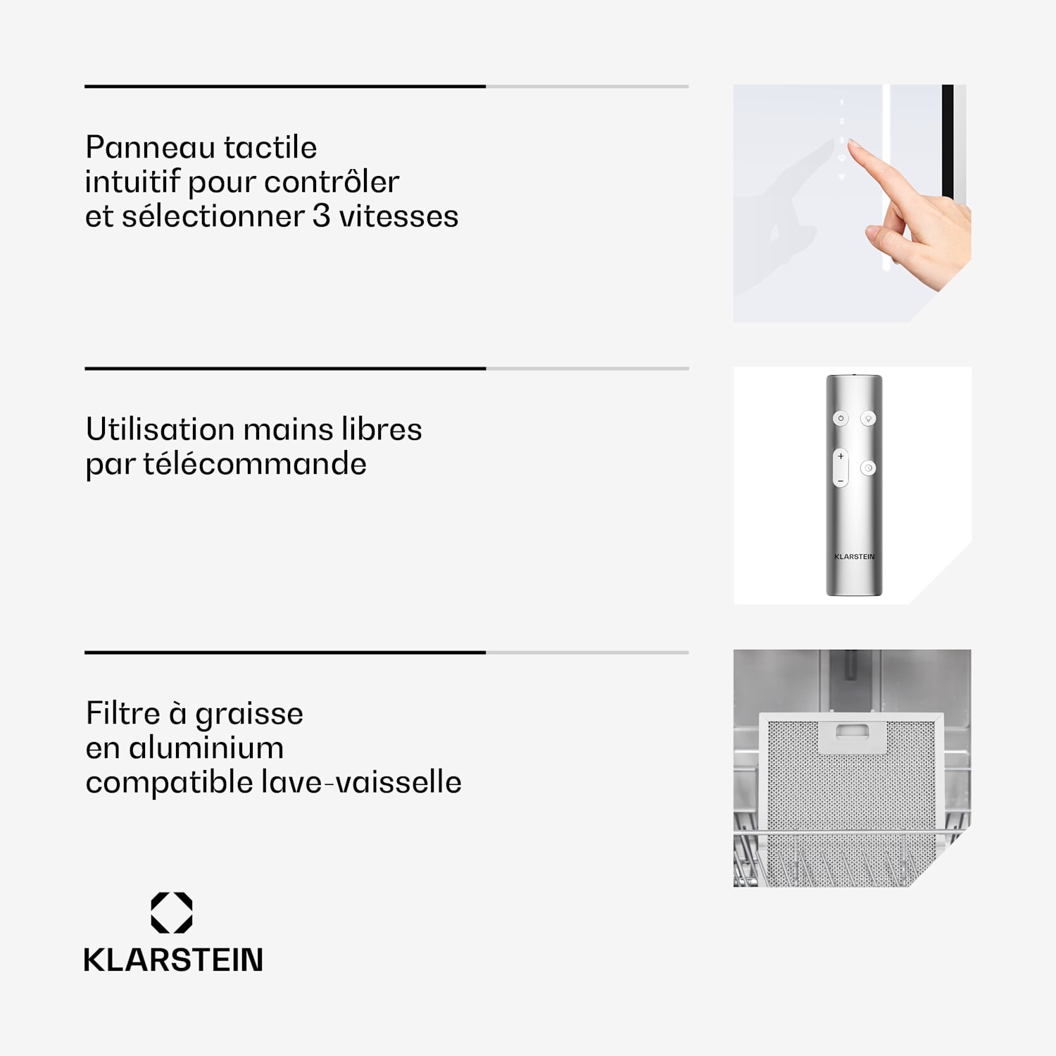 LuxeAir Hotte aspirante | 110 cm | WiFi + Bluetooth | LED | 750 m³/h | Extraction / recyclage d'air | CEE A 110 cm