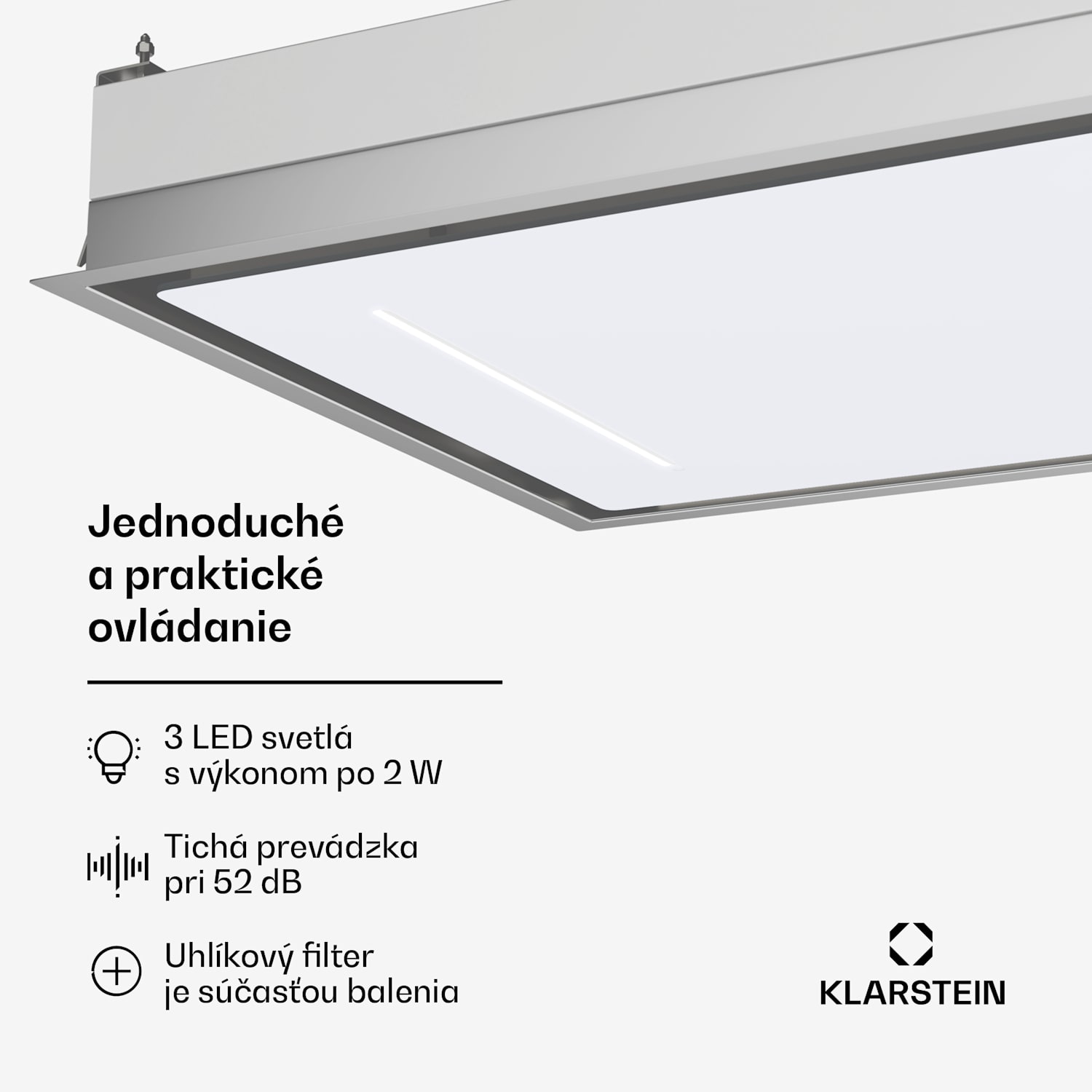 LuxeAir digestor, 110 cm, WLAN + Bluetooth, LED, 750 m³/h, odsávanie/recirkulácia, EEC: A 110 cm