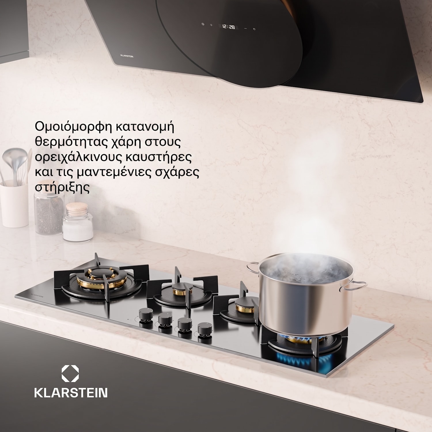 Goldflame Slim 90cm Εστία Αερίου 4 Φλογών Ασημί 90 cm Slim | 4 καυστήρες | Ασημί