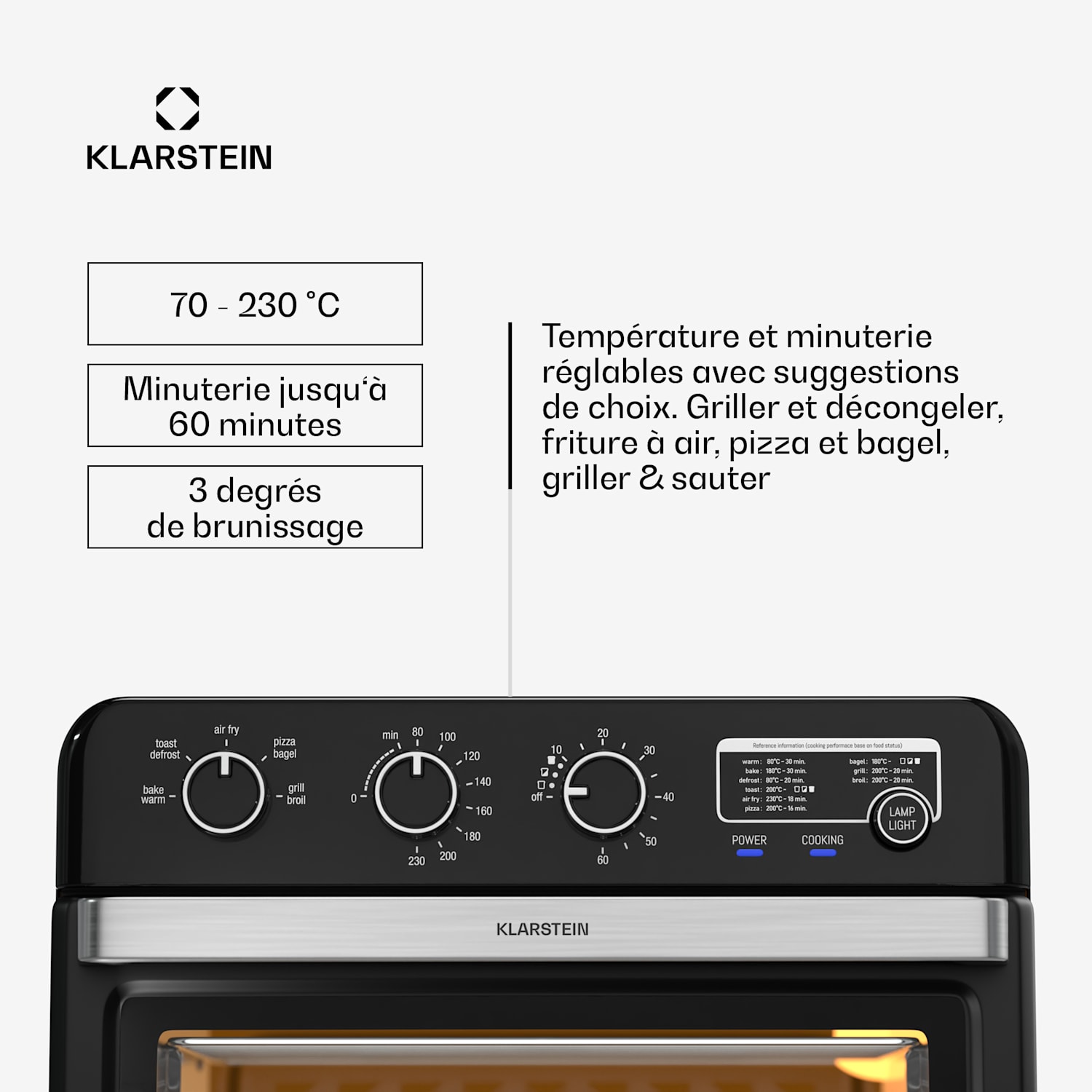 Air Glaze heteluchtfriteuse | 2000 watt | 34 liter | kijkvenster | inclusief accessoireset Mechanisch | Zwart