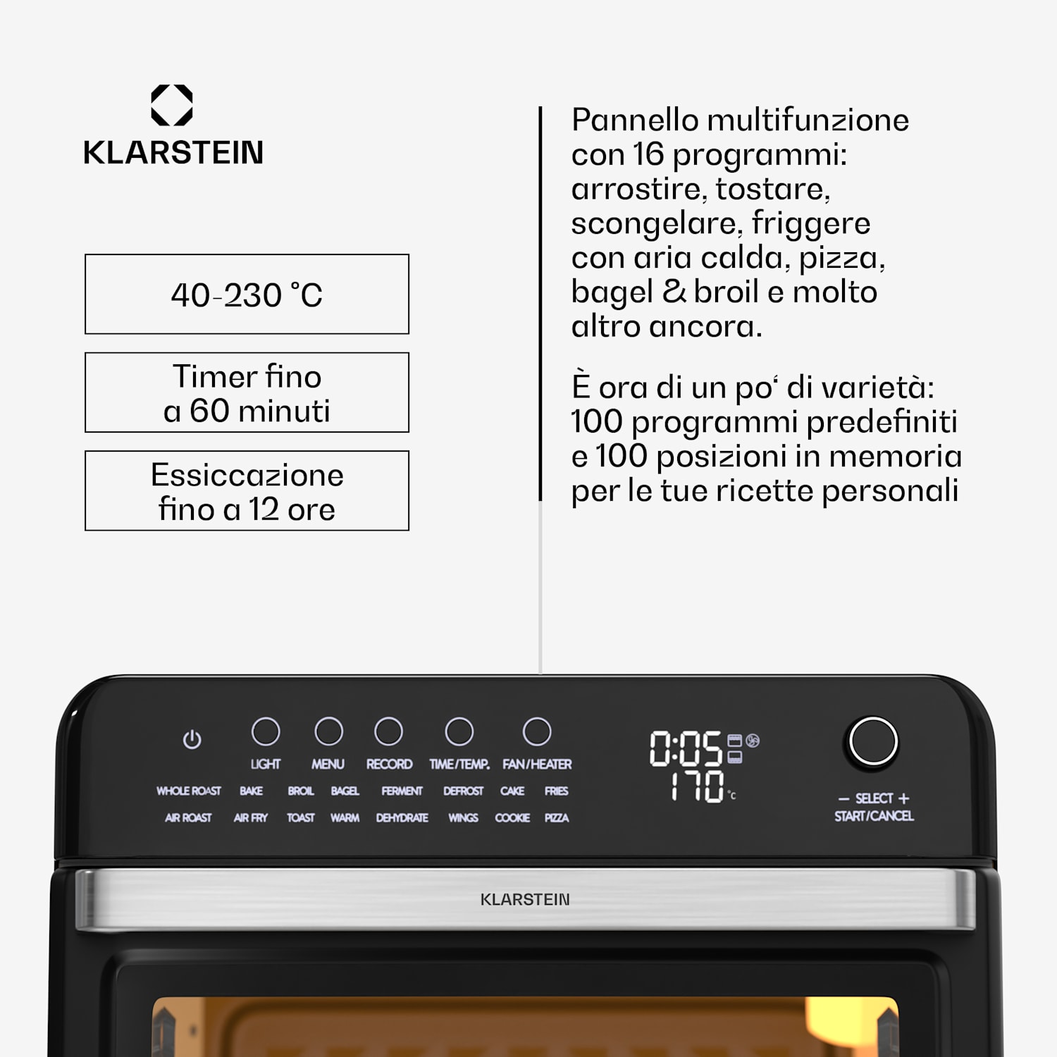 Air Glaze Digital - Friggitrice ad aria | 2100 watt | 16 programmi | App | 34 litri | Set di accessori incluso 