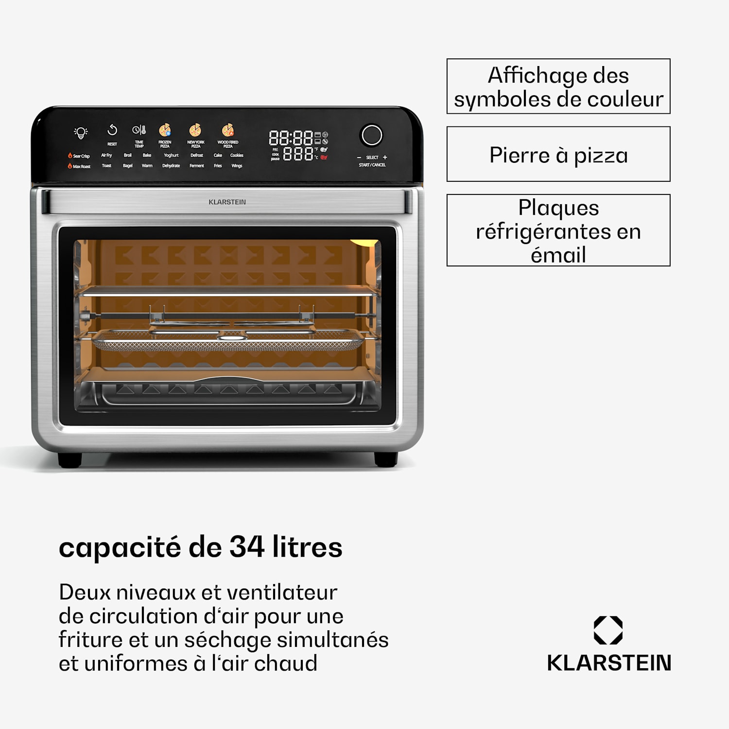 Friteuse à air chaud AirGlaze Digital | 2200 W | 19 programmes | Accessoires compatibles lave-vaisselle inclus 