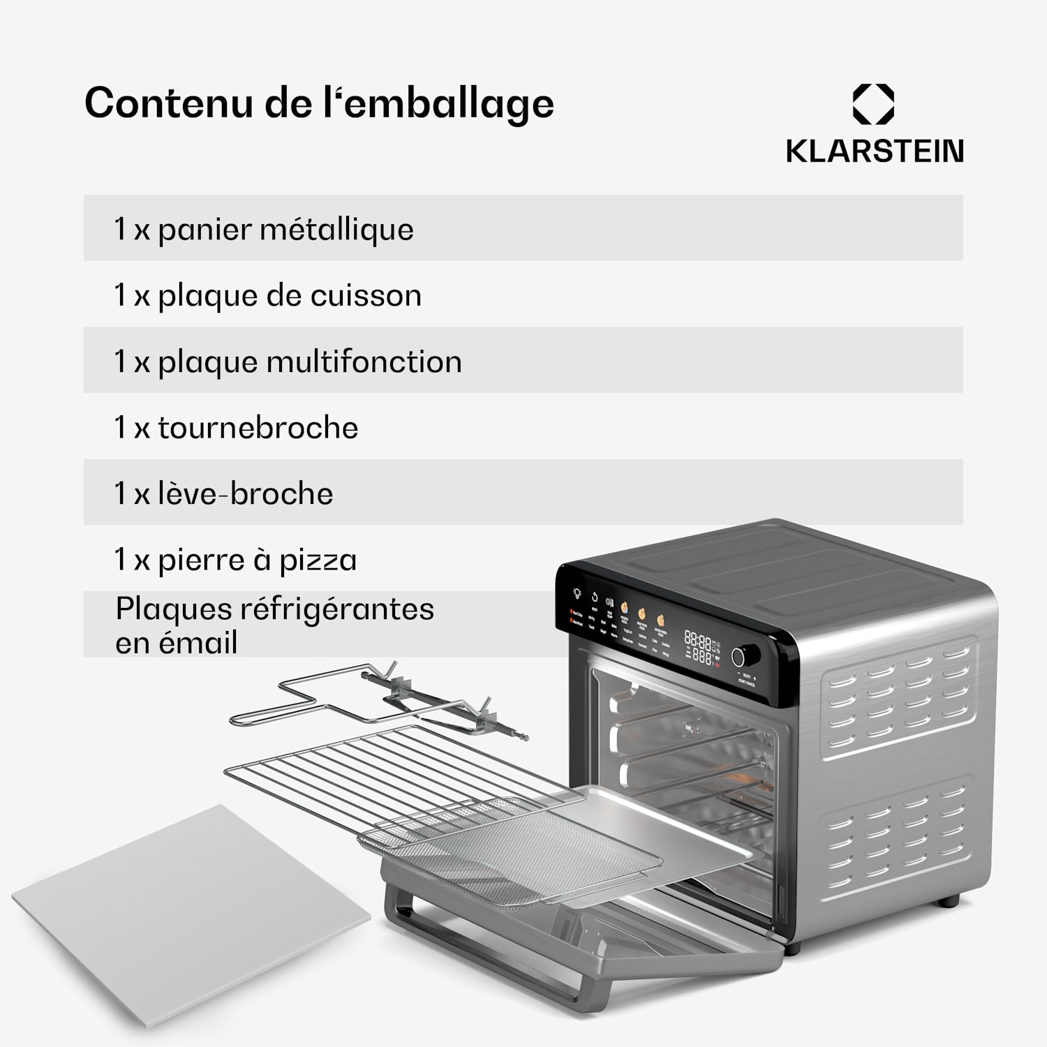 Friteuse à air chaud AirGlaze Digital | 2200 W | 19 programmes | Accessoires compatibles lave-vaisselle inclus 