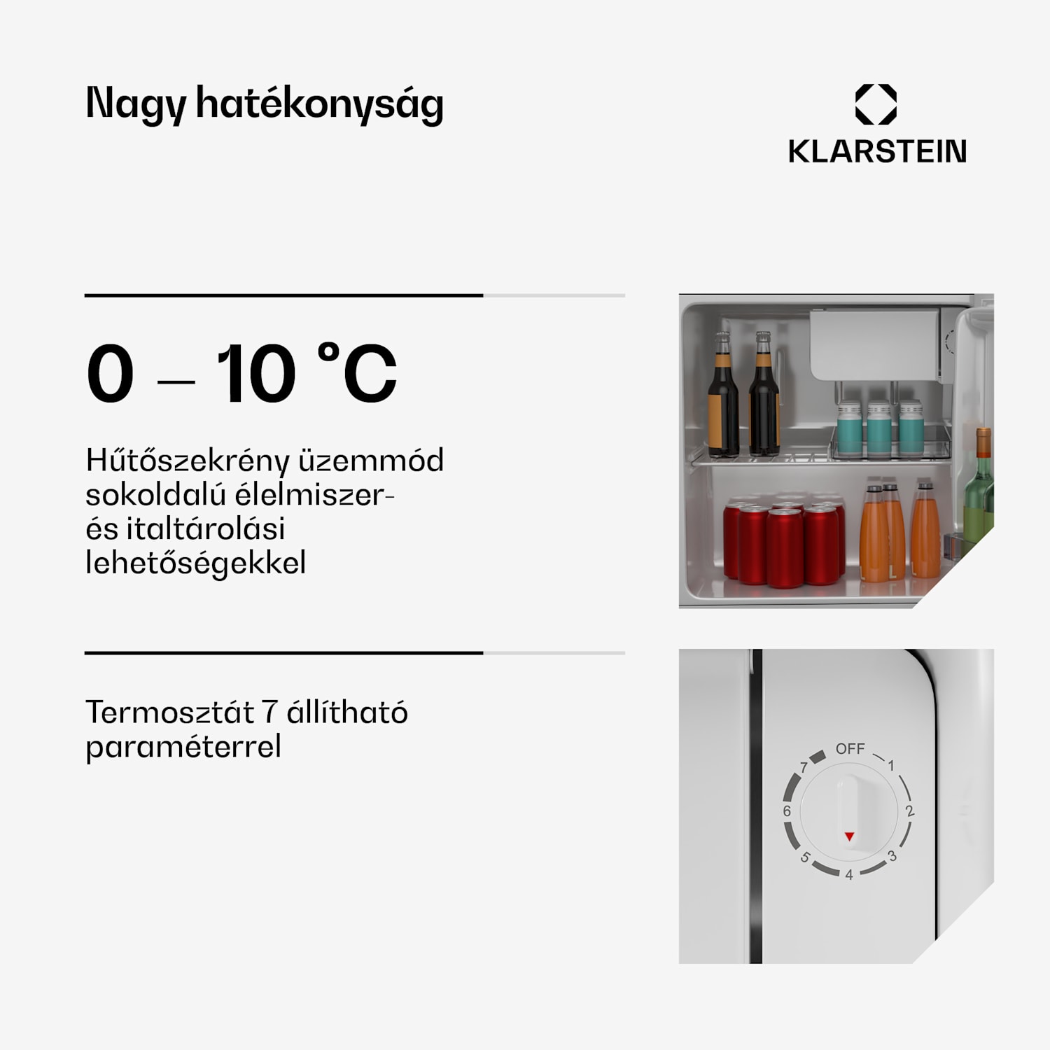 Irene Mini hűtőszekrény, Retro, 46 l, 37 dB halk működés, EEK D, 0-10 °C Fekete