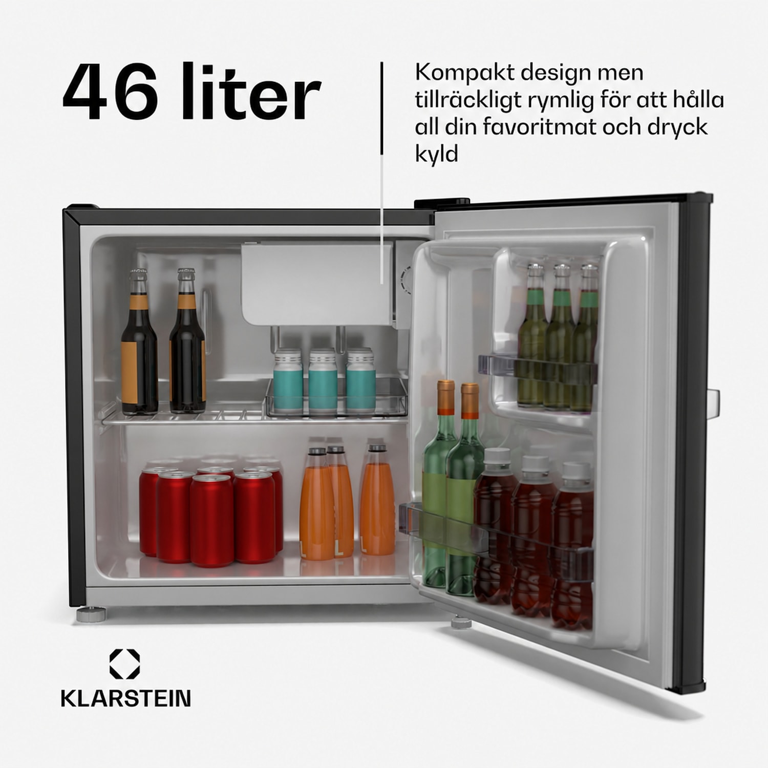 Irene Minikylskåp | Retro | 46 l | 37 dB tyst | energiklass D | 0–10 °C Svart