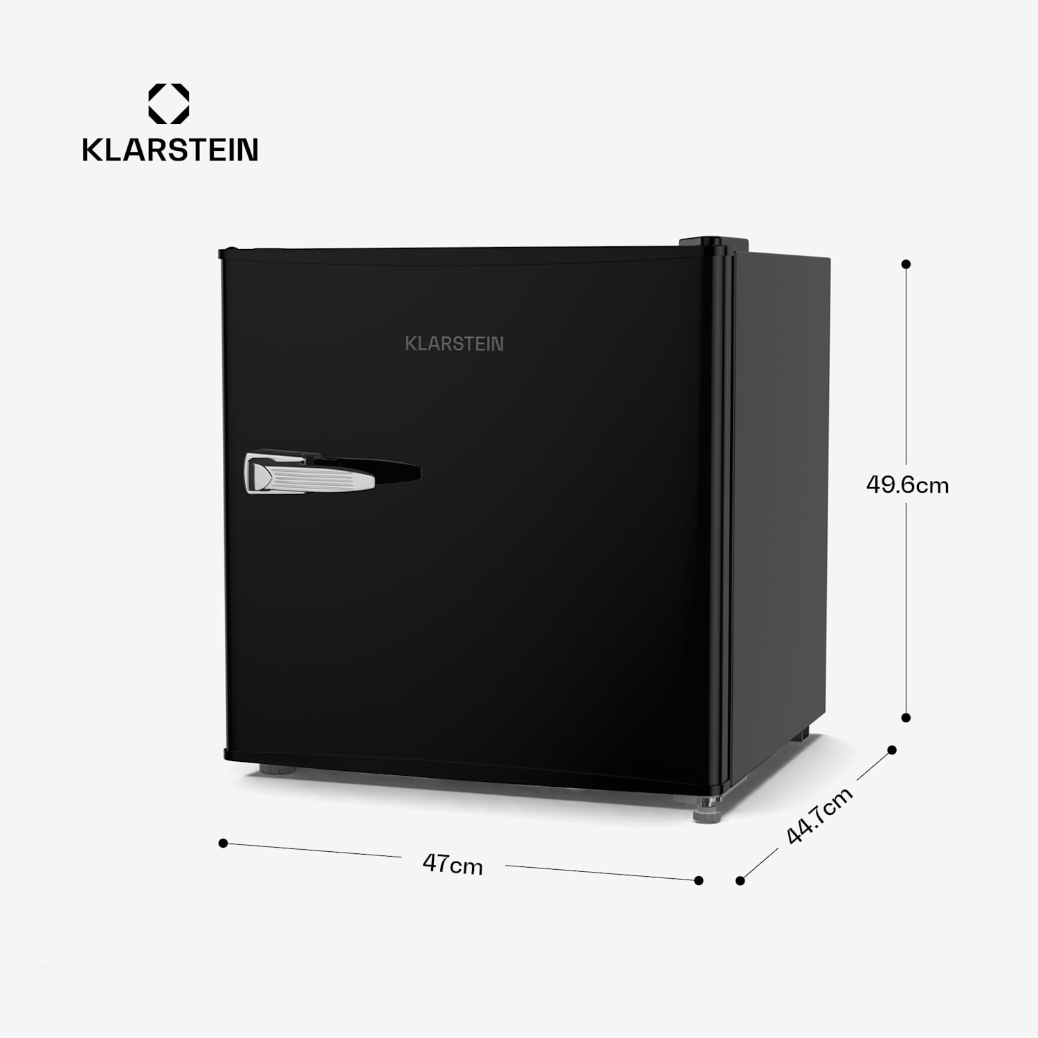 Irene Mini hladilnik, Retro, 46 l, 37 dB tiho delovanje, EEK D, 0-10 °C Črna