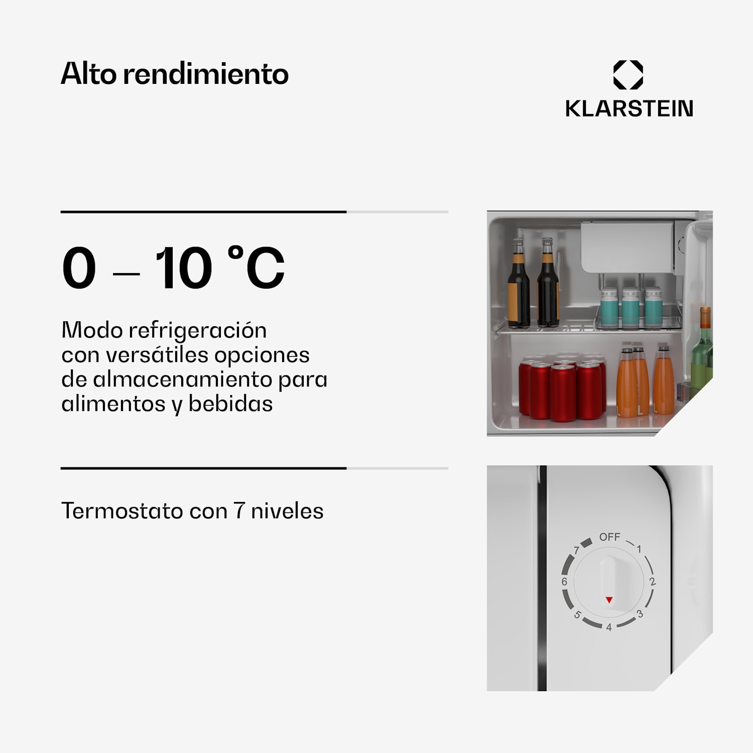 Mini nevera Irene | Retro | 46L | 37 dB silencio | EEK D | 0-10°C Blanco