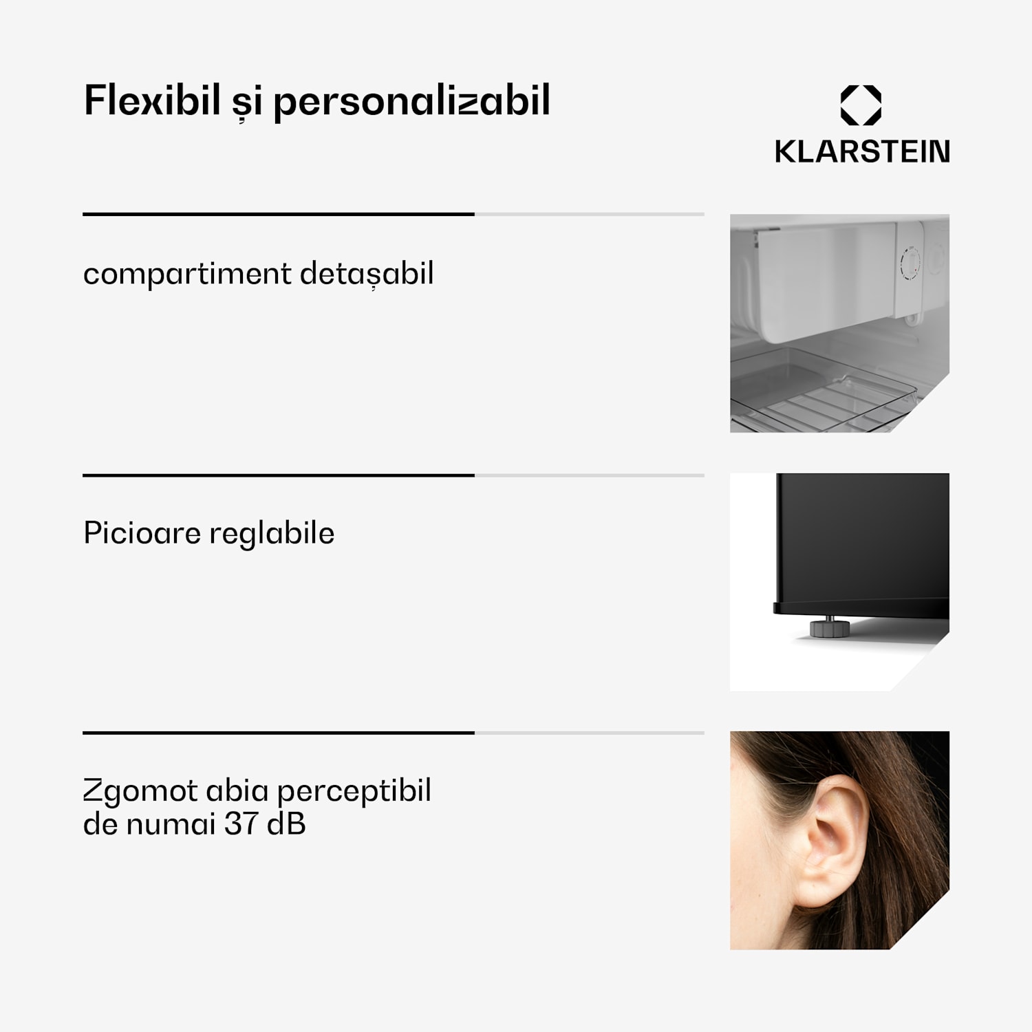 Irene Mini Fridge, Retro, 46 l, 37 dB funcționare silențioasă, EEK D, 0-10 °C 