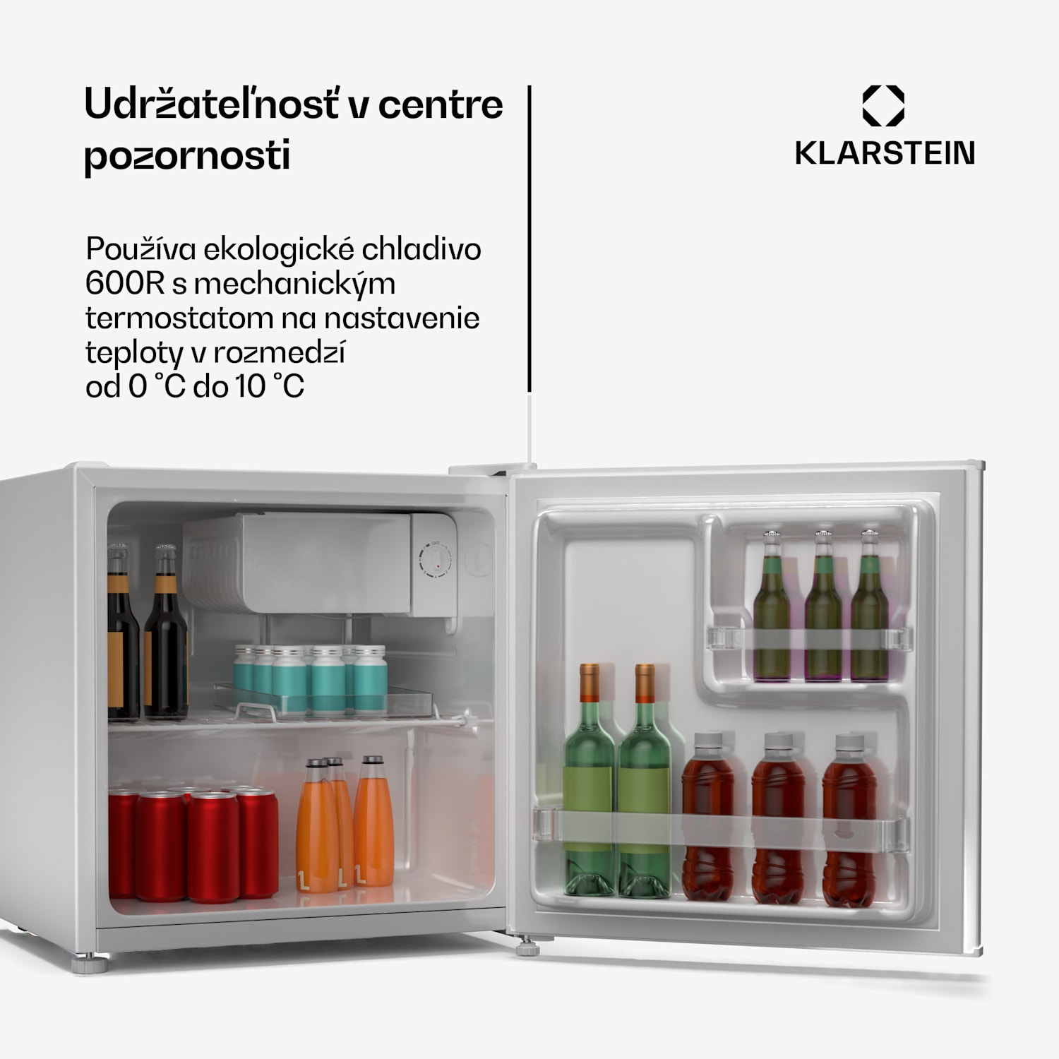 Irene Mini chladnička, Retro, 46L, hlučnosť 37 dB, EEK D, 0-10 °C Biela