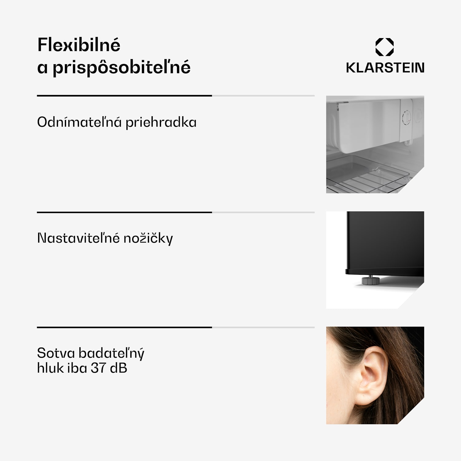 Irene Mini chladnička, Retro, 46L, hlučnosť 37 dB, EEK D, 0-10 °C Biela