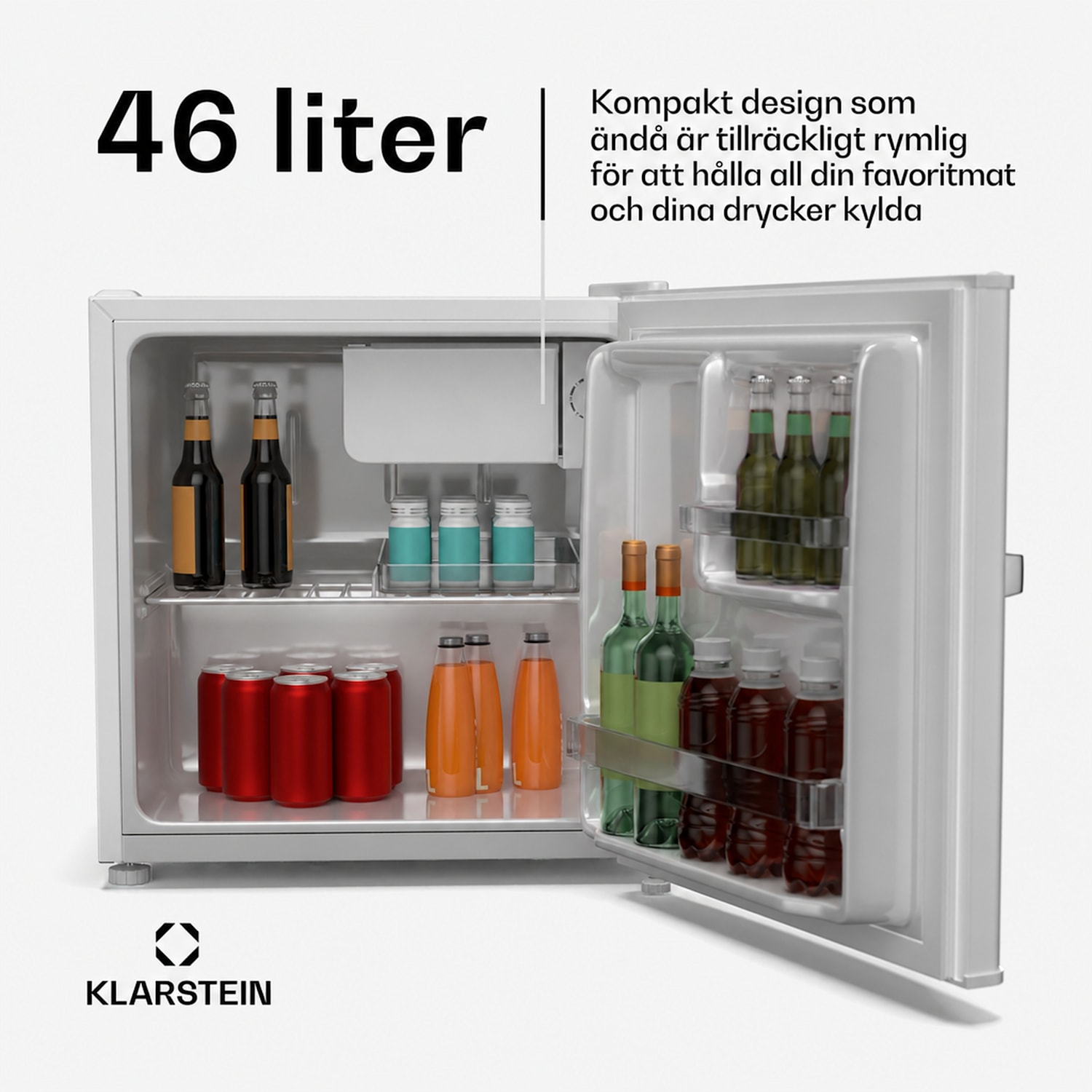 Irene Minikylskåp | Retro | 46 l | 37 dB tyst | energiklass D | 0–10 °C Vit