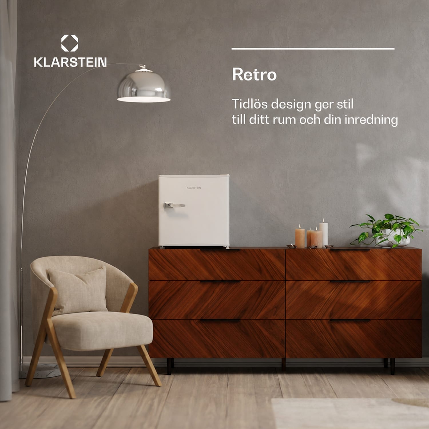 Irene Minikylskåp | Retro | 46 l | 37 dB tyst | energiklass D | 0–10 °C Vit