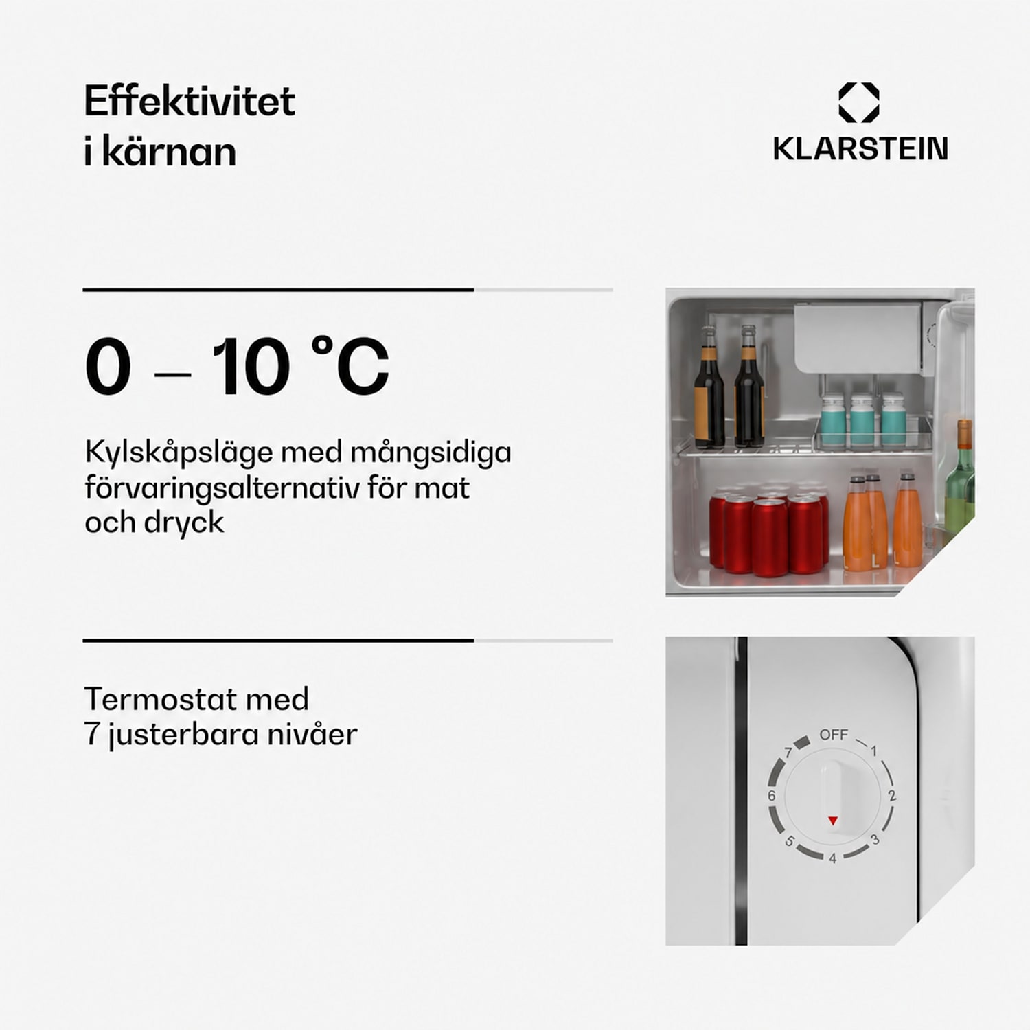 Irene Minikylskåp | Retro | 46 l | 37 dB tyst | energiklass D | 0–10 °C Vit