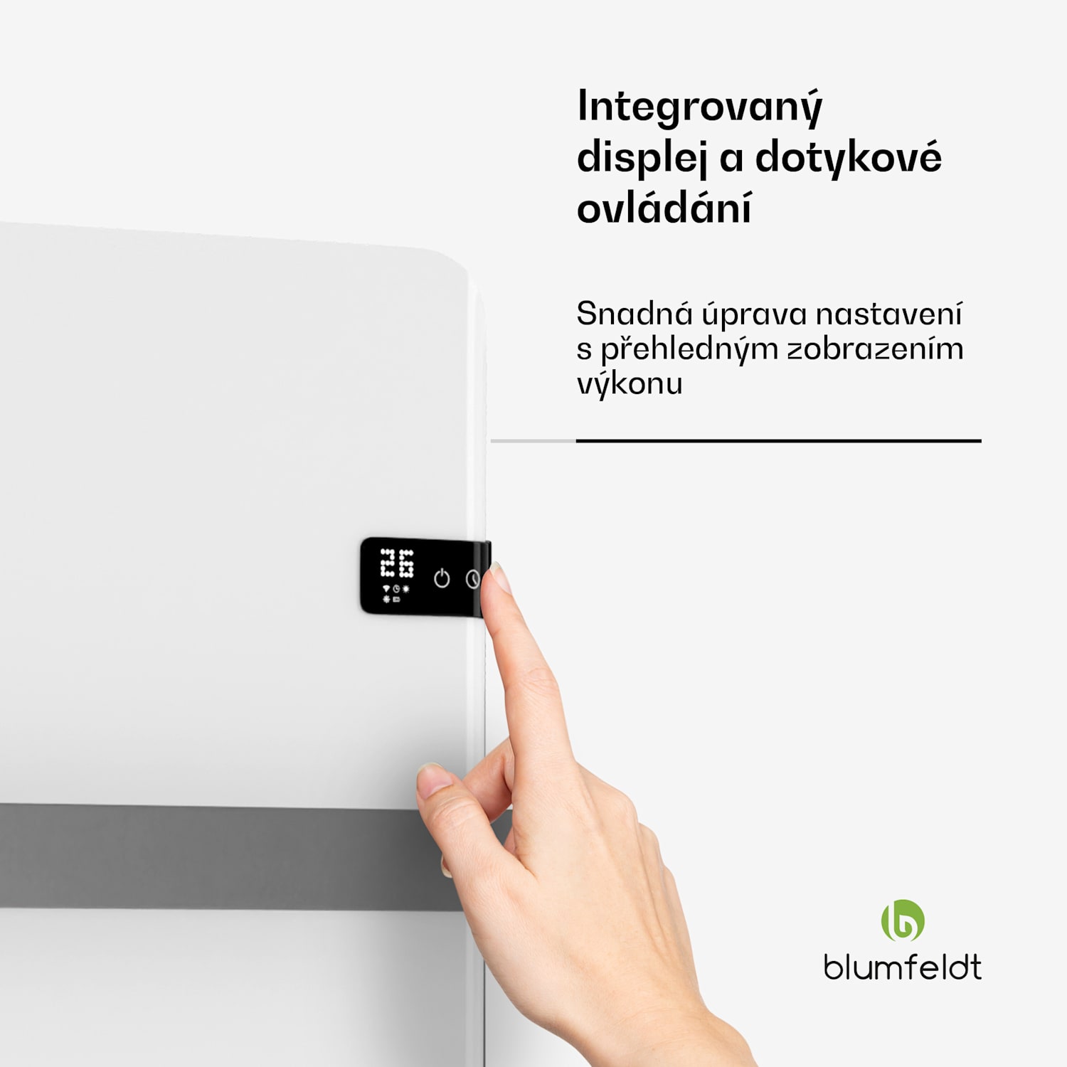 Inteligentní infračervený ohřívač, ohřívač ručníků, výkon 500 W, IP24 Bílá