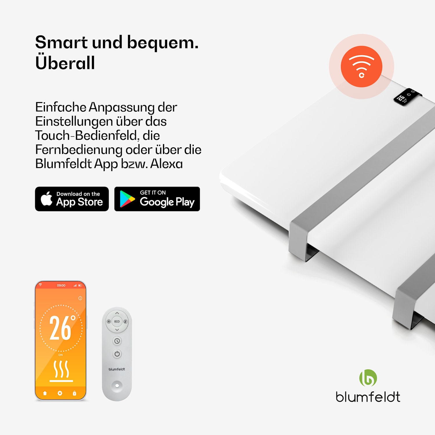 Smarter Infrarot-Heizer | Infrarotheizung | Handtuchwärmer | 500 W Leistung | IP24 Weiß