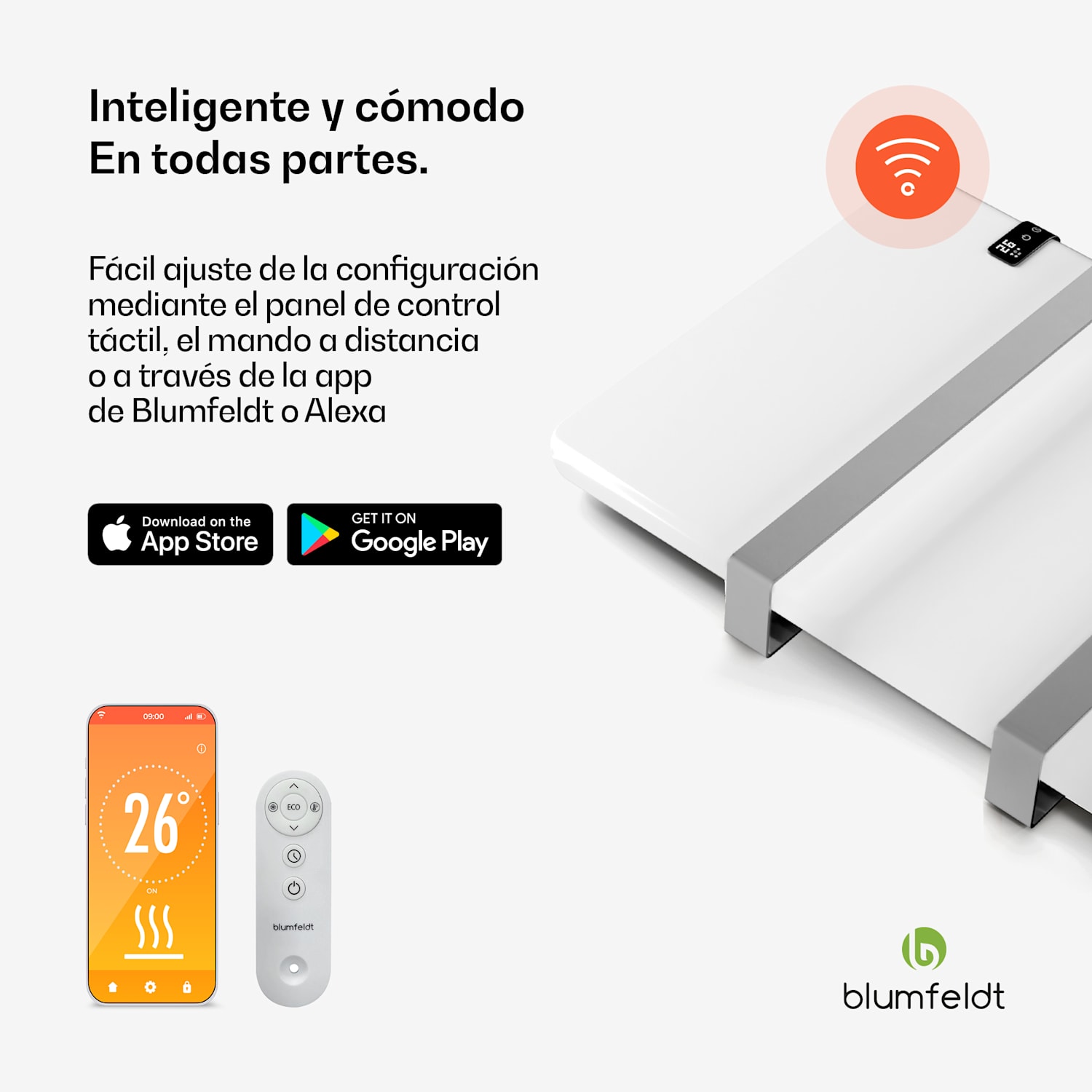 Calentador infrarrojo inteligente | calentador infrarrojo | calentador de toallas | 500 W potencia | IP24 Blanco