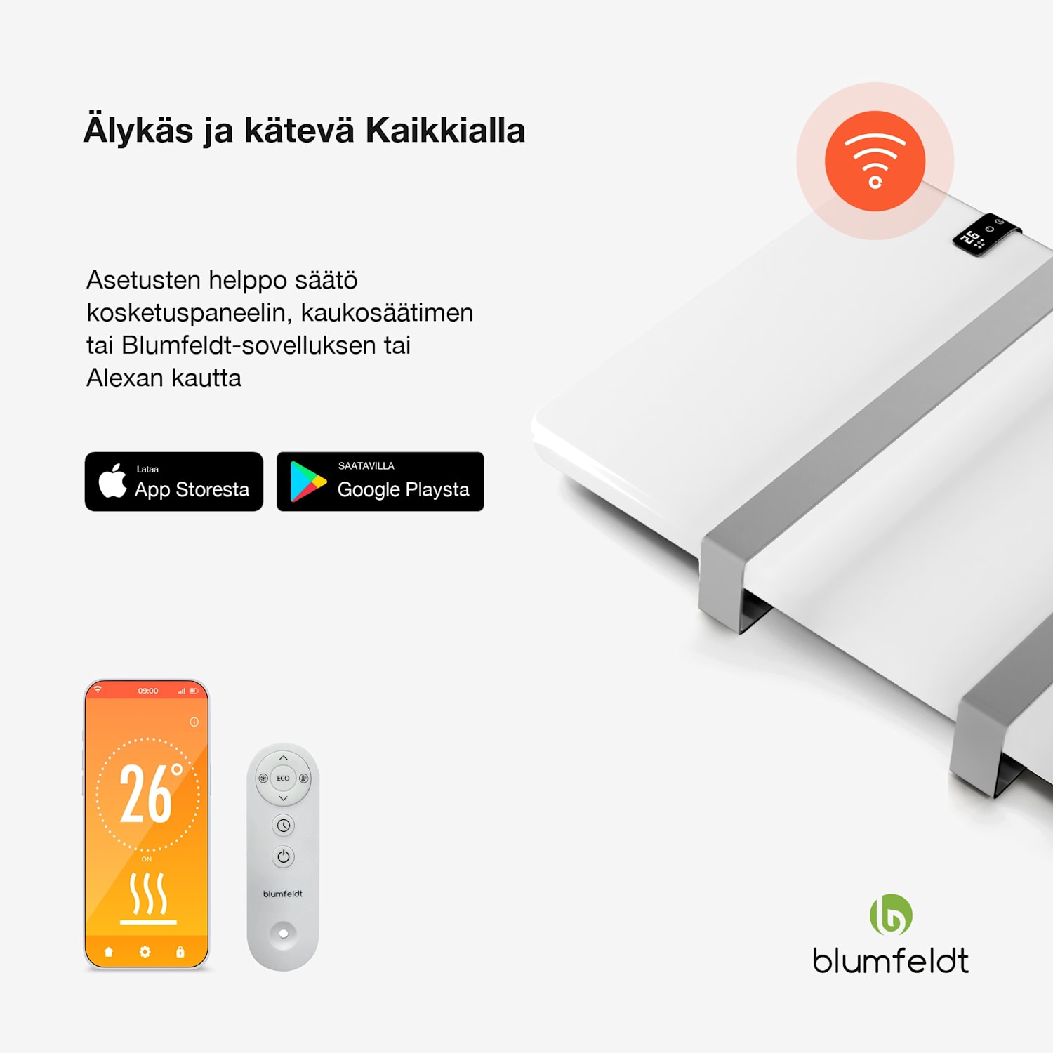 Älykäs infrapunalämmitin | infrapunalämmitin | pyyhkeenlämmitin | 500 W teho | IP24 Valkoinen