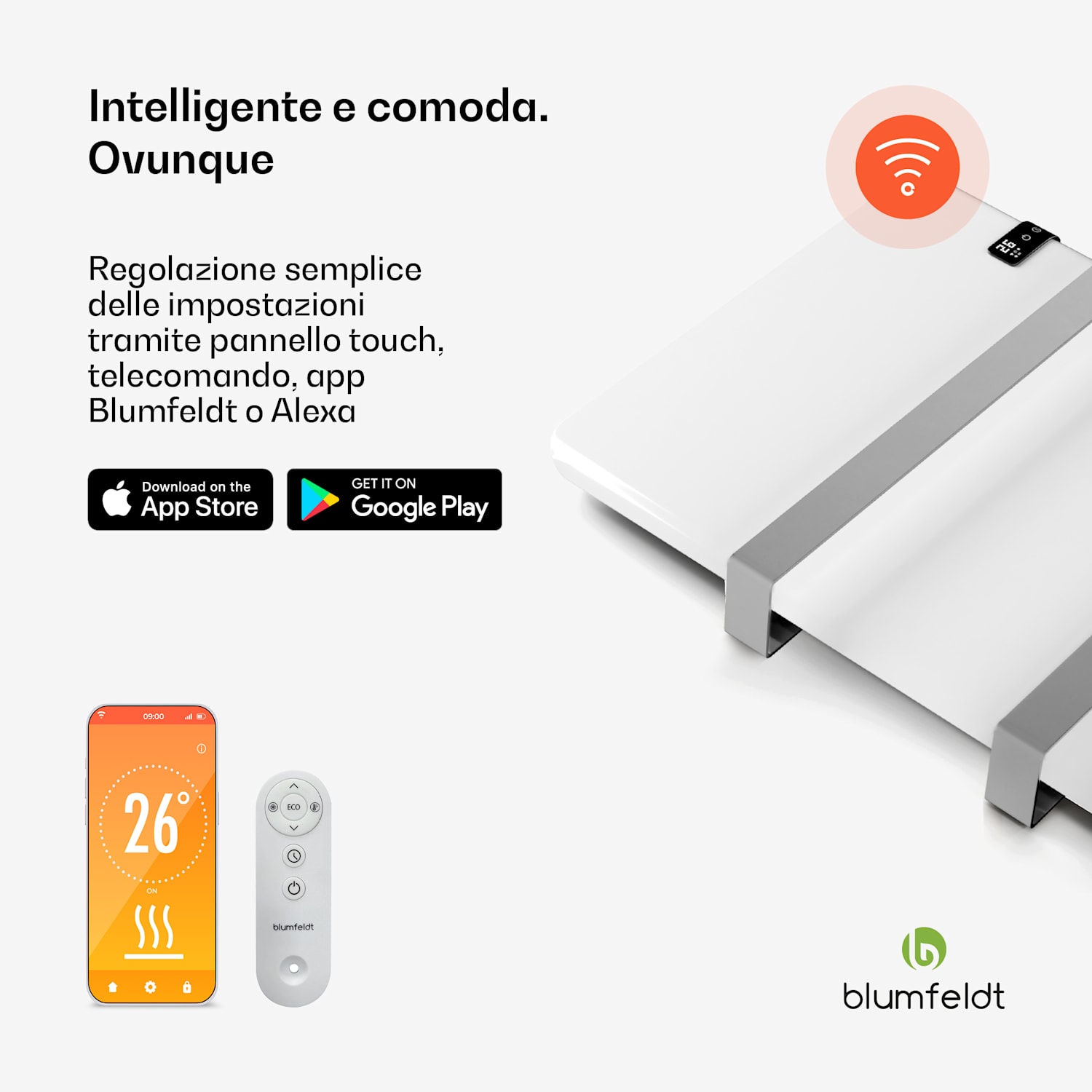 Stufa smart a infrarossi | Riscaldamento a infrarossi | Scaldasalviette | Potenza di 500 W | IP24 Bianco