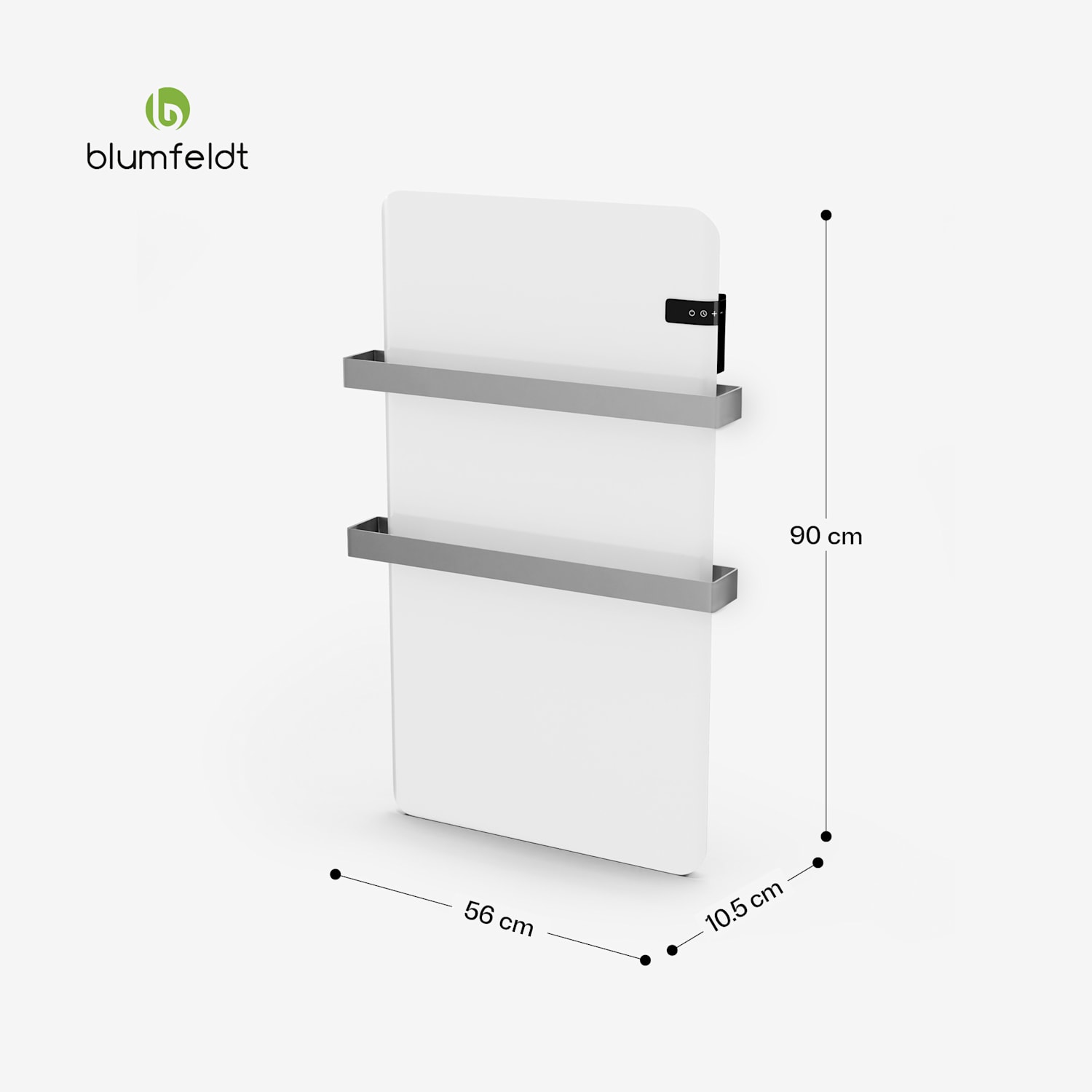 Încălzitor infraroșu inteligent, încălzitor de prosoape, 500 W, IP24 Alb