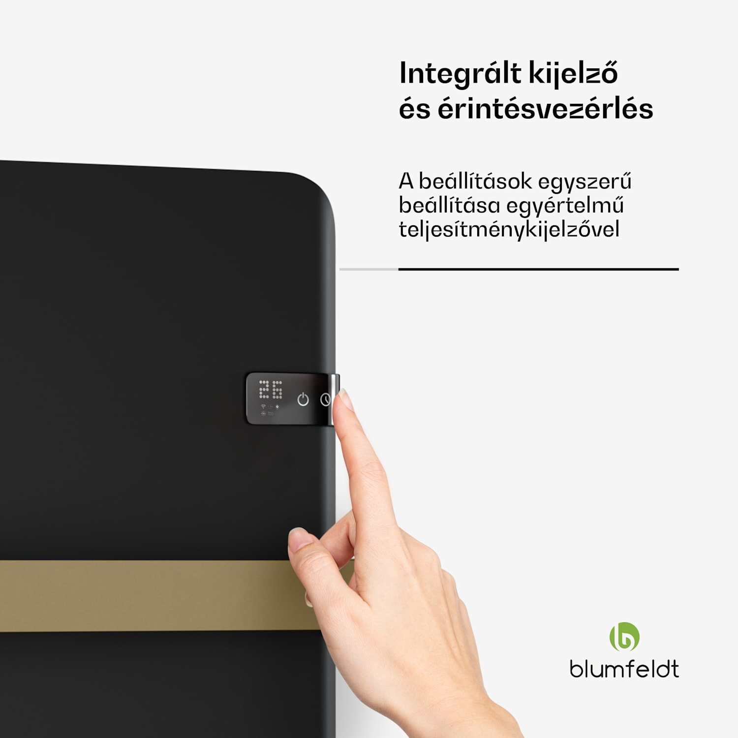 Intelligens infravörös hősugárzó, törölközőmelegítő, 500 W teljesítmény, IP24 Fekete