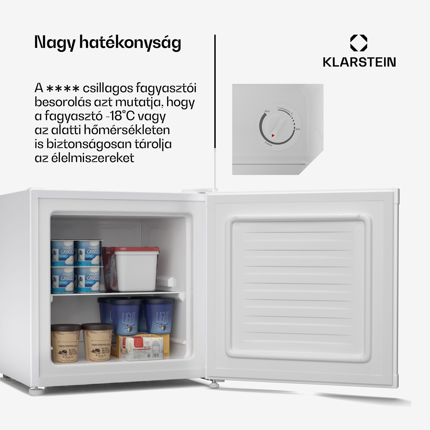 Irene hűtőszekrény és fagyasztó, kompakt, fagyasztó és hűtőszekrény egyben, gazdaságos Klasszikus | Fehér