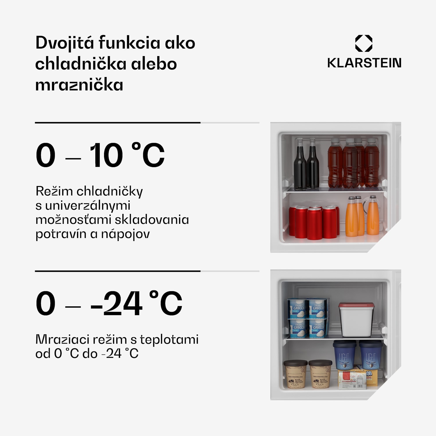 Irene chladnička a mraznička, kompaktná, mraznička a chladnička v jednom, úsporná Klasické | Biela