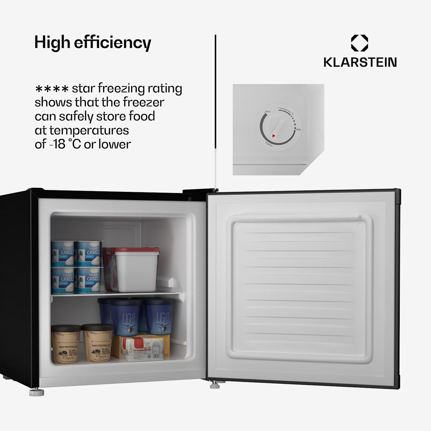 Irene koelvriescombinatie | compact | vriezer en koelkast ineen | zuinig Klassiek | Zwart