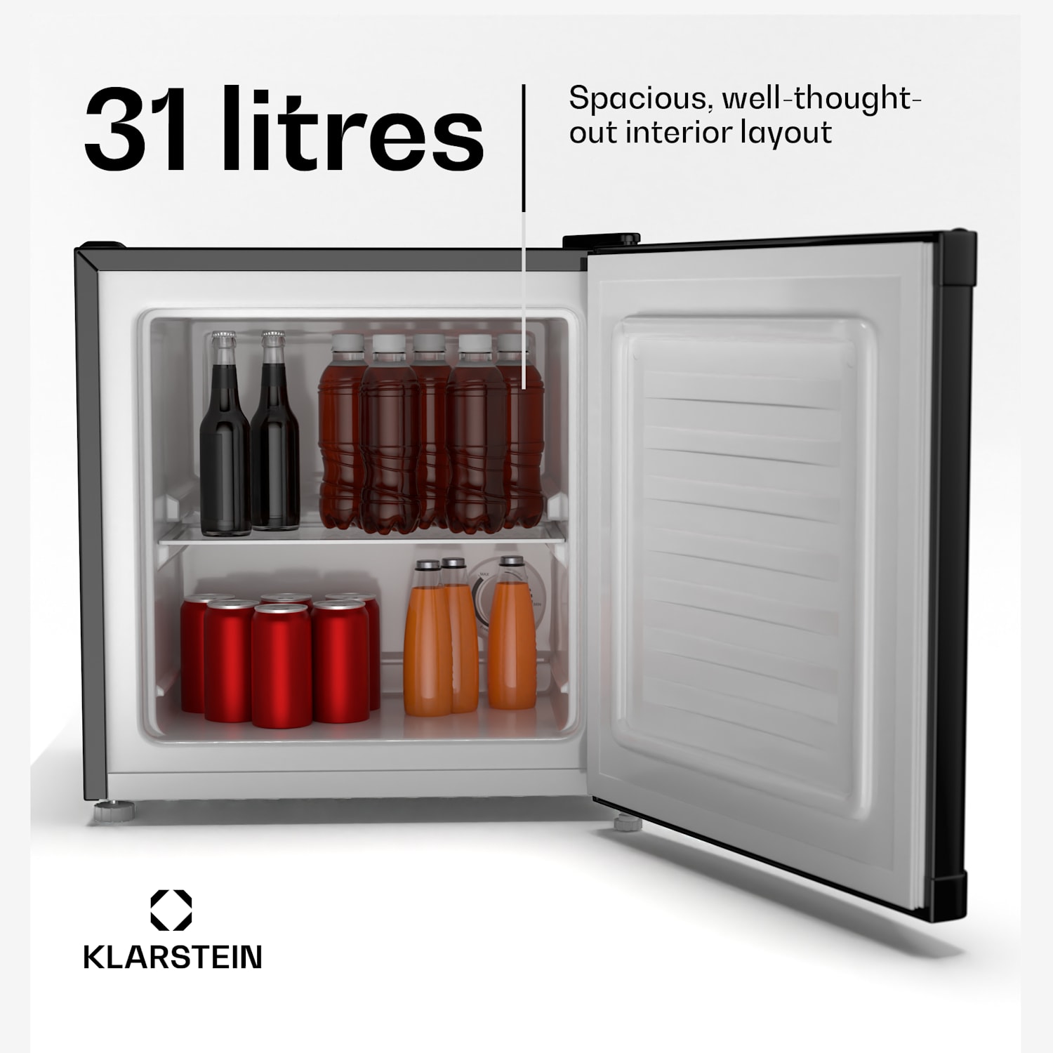 Irene koelvriescombinatie | compact | vriezer en koelkast ineen | zuinig Klassiek | Zwart