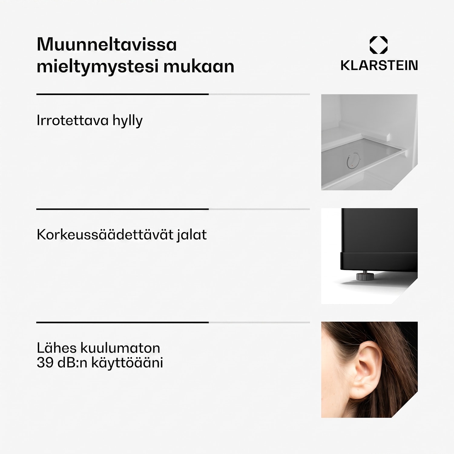 Irene Retro jääkaappipakastin | 31 litraa | pakastin & jääkaappi yhdessä | taloudellinen Retro | Musta