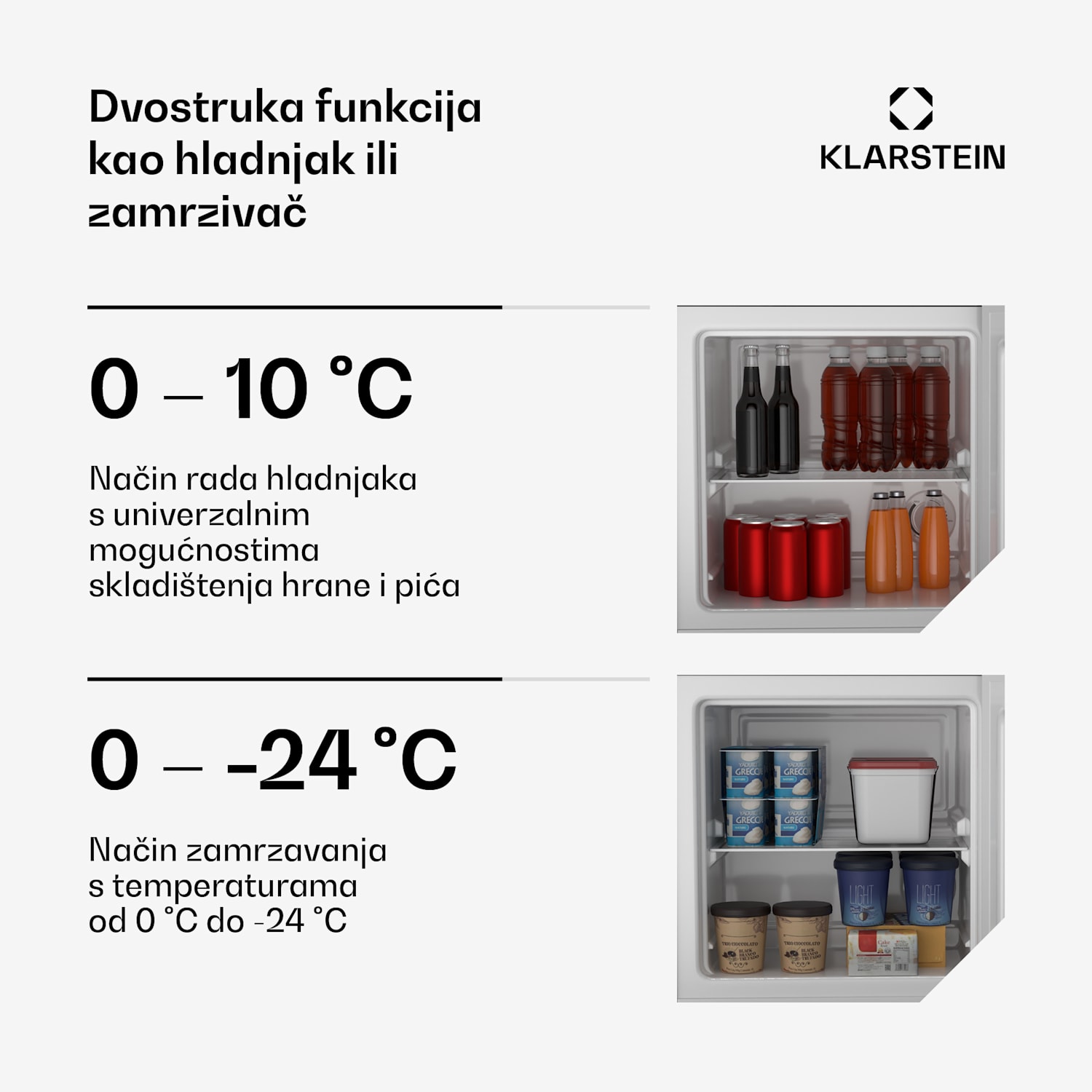 Irene Retro hladnjak i zamrzivač, 31 L, zamrzivač i hladnjak u jednom, ekonomičan Retro | Crna