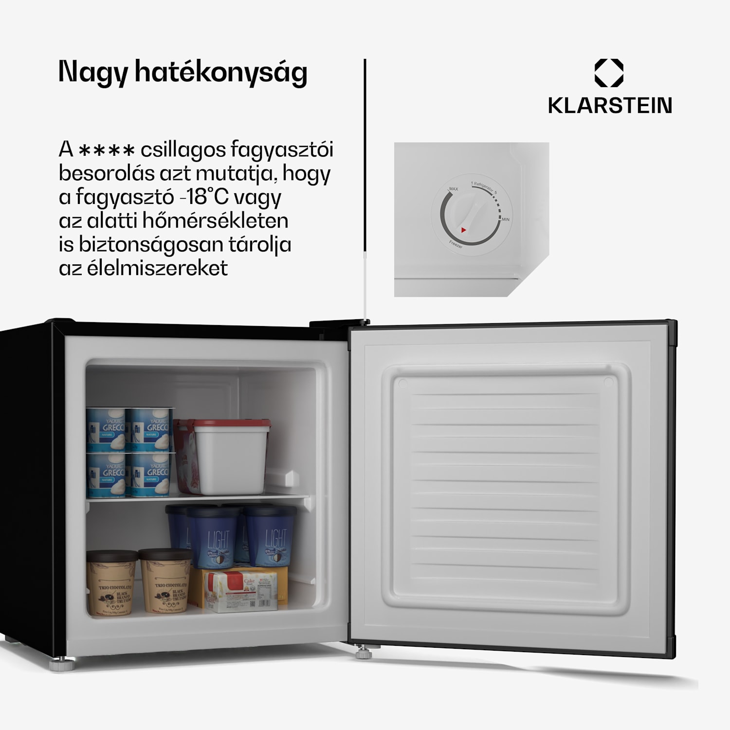 Irene Retro hűtőszekrény és fagyasztó, 31 literes, fagyasztó és hűtőszekrény egyben, gazdaságos Retro | Fekete