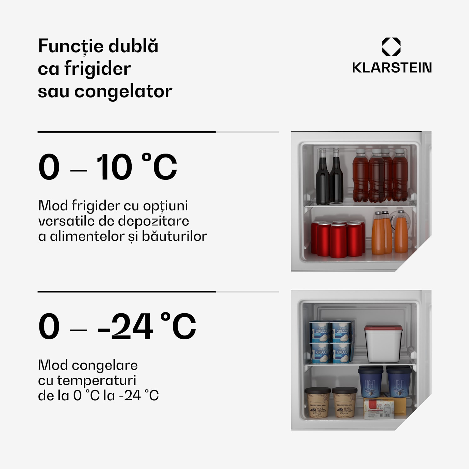 Irene Retro frigider și congelator, compact, congelator și frigider într-unul singur, economic 