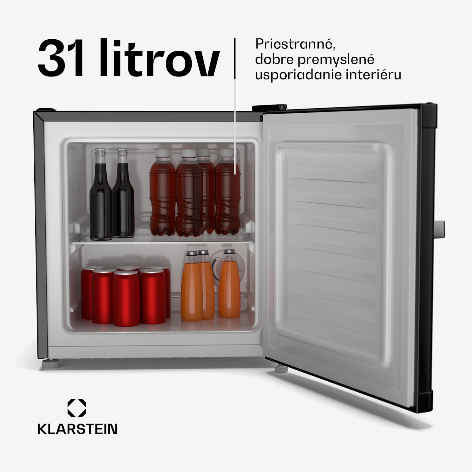 Irene Retro chladnička a mraznička, 31 litrov, mraznička a chladnička v jednom, úsporná Retro | Čierna