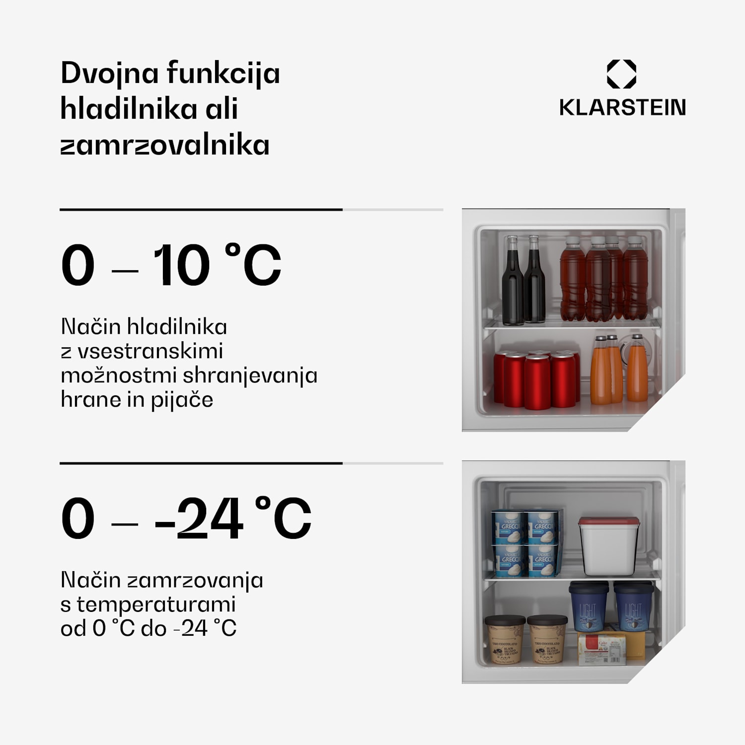 Irene Retro hladilnik in zamrzovalnik, 31 litrov, zamrzovalnik in hladilnik v enem, ekonomično 