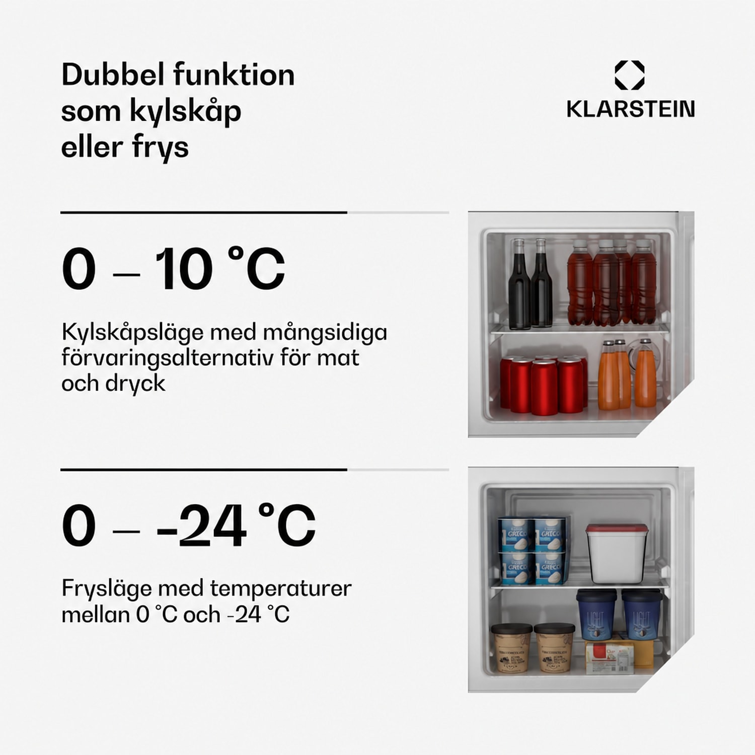 Irene Retro kyl/frys | 31 liter | frys och kyl i ett | energisnål Retro | Svart