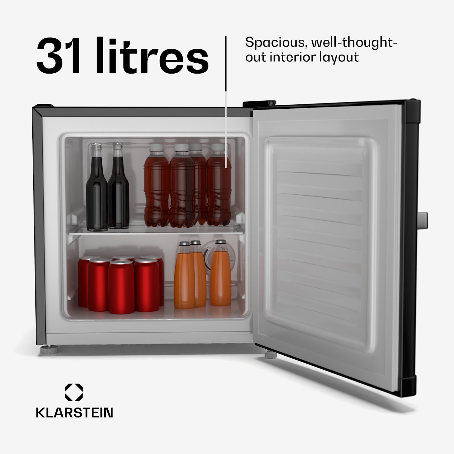 Irene retro koelvriescombinatie | 31 liter | vriezer & koelkast ineen | zuinig Retro | Zwart