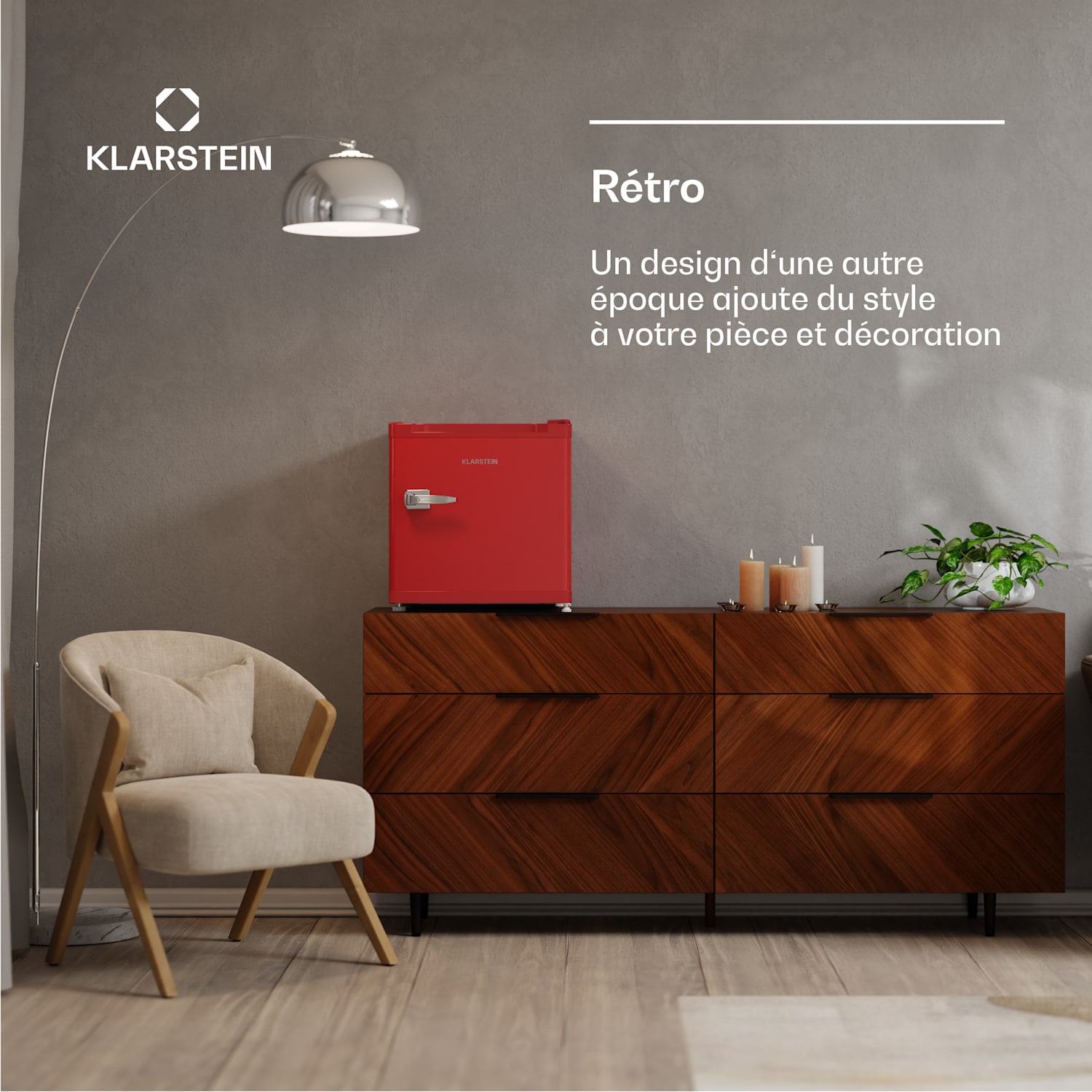 Irene retro koelvriescombinatie | 31 liter | vriezer & koelkast ineen | zuinig Retro | Rood