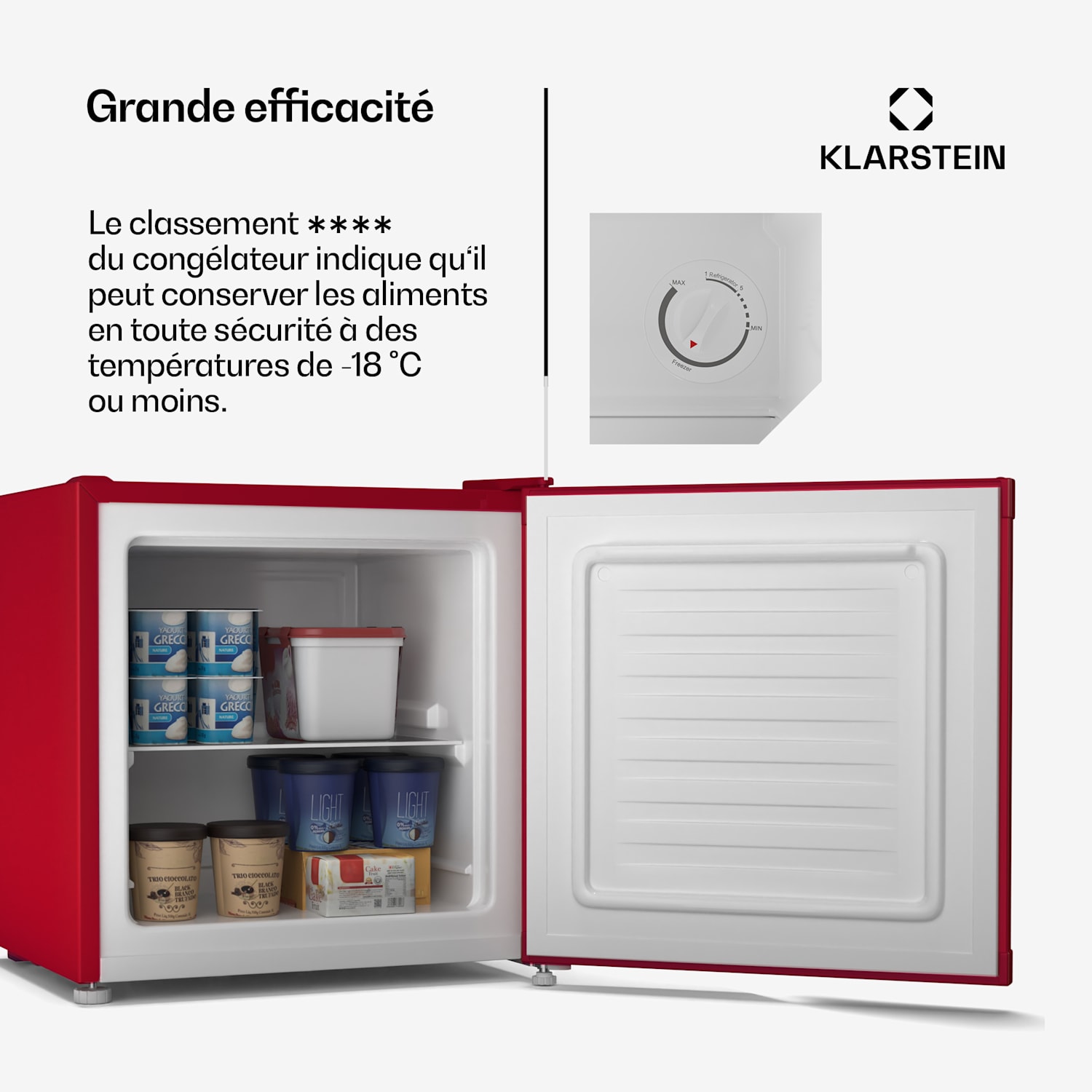 Irene retro koelvriescombinatie | 31 liter | vriezer & koelkast ineen | zuinig Retro | Rood