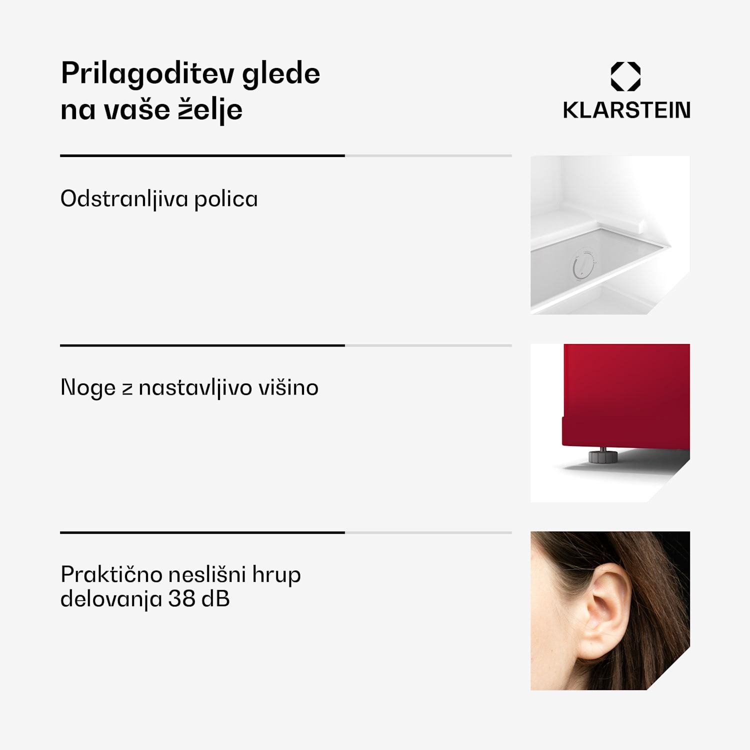 Irene Retro hladilnik in zamrzovalnik, 31 litrov, zamrzovalnik in hladilnik v enem, ekonomično Retro | Rdeča